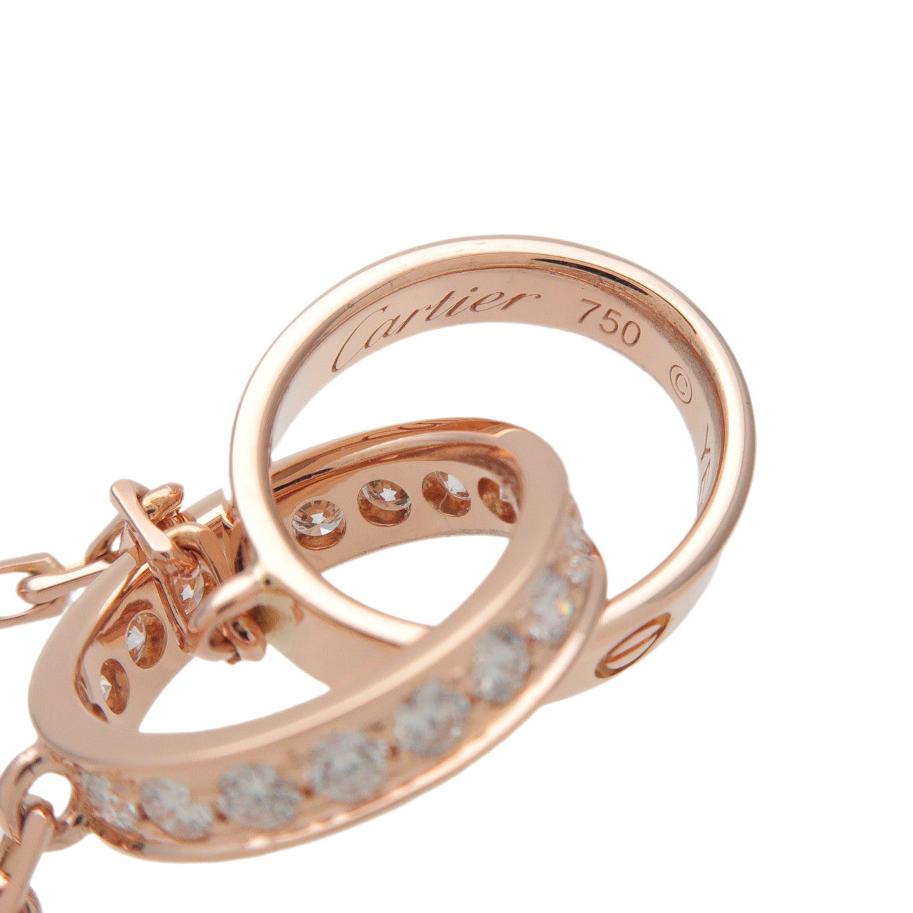Cartier Baby Love Diamond Necklace K18 750PG Rose Gold