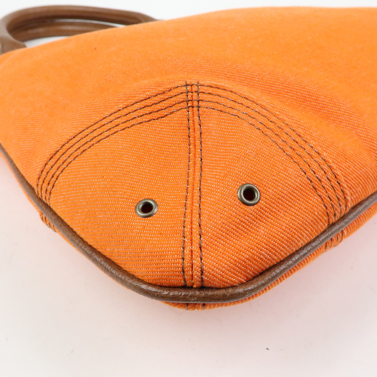 BURBERRY Blue Label Canvas Leather Tote Bag Shoulder Bag Orange