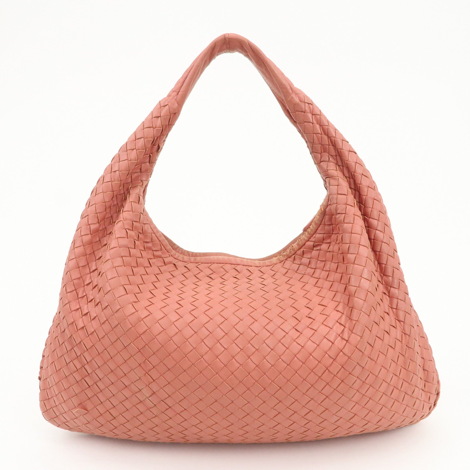BOTTEGA VENETA Intrecciato Leather Shoulder Bag Hand Bag Pink
