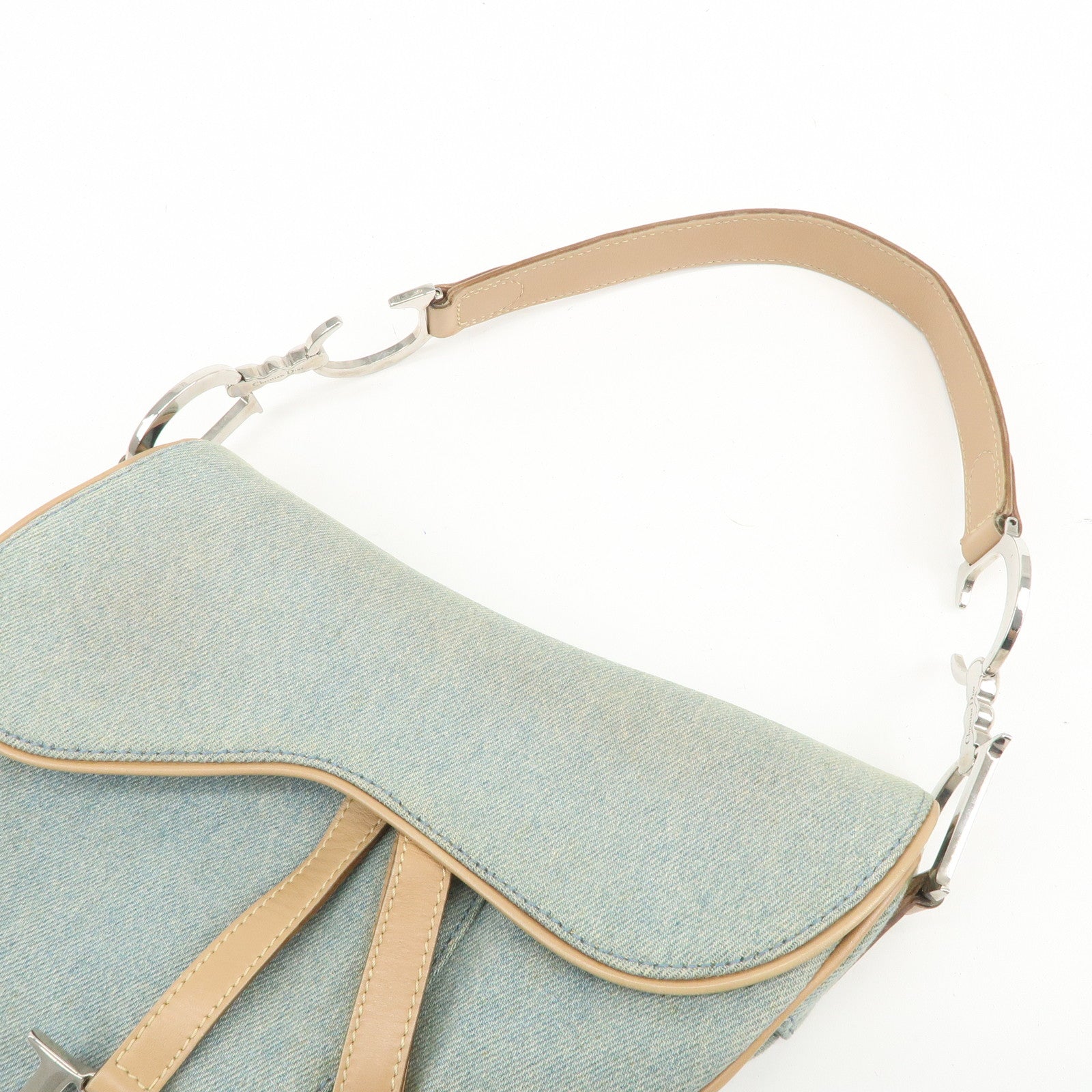 Christian Dior Saddle Denim Leather Shoulder Bag Crossbody Bag