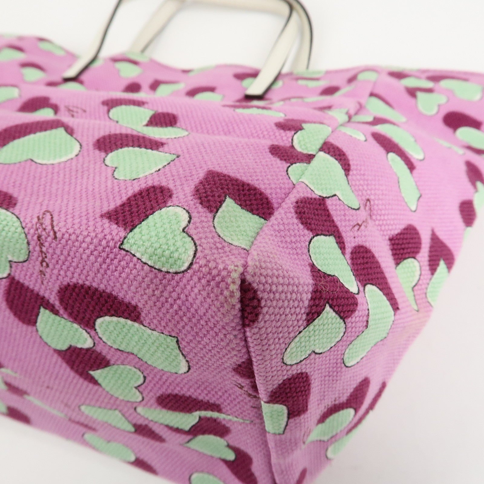 GUCCI Children's Canvas Leather Tote Bag Hand Bag Pink Ivory 284721 Used