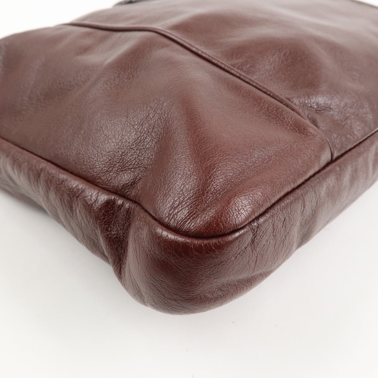 GUCCI Leather Shoulder Bag Crossbody Bag Bordeaux 190279 Used