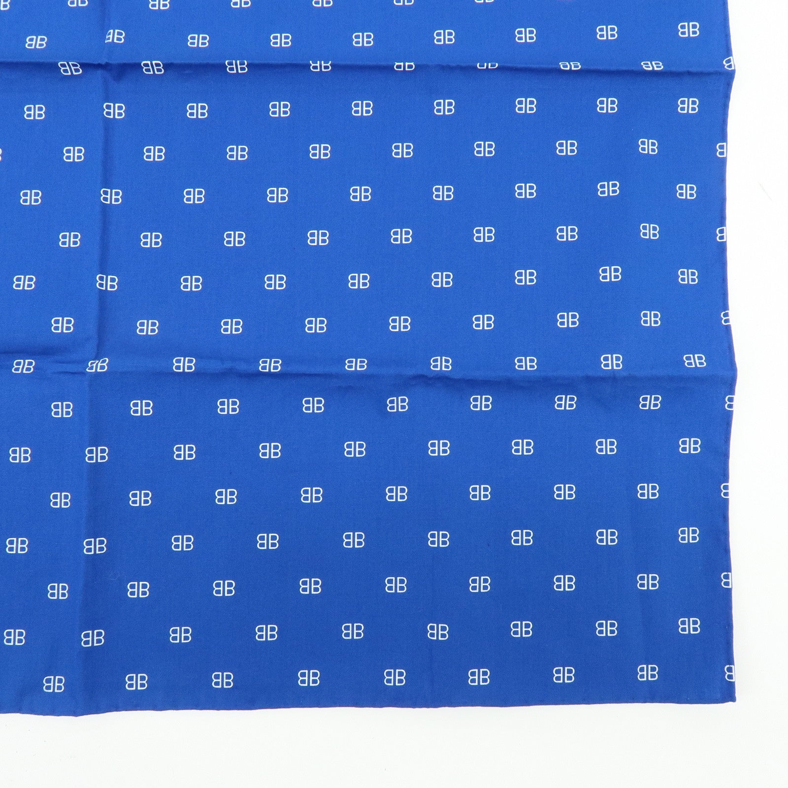 BALENCIAGA BB Logo Cotton 100% Scarf Tokyo Limited Blue