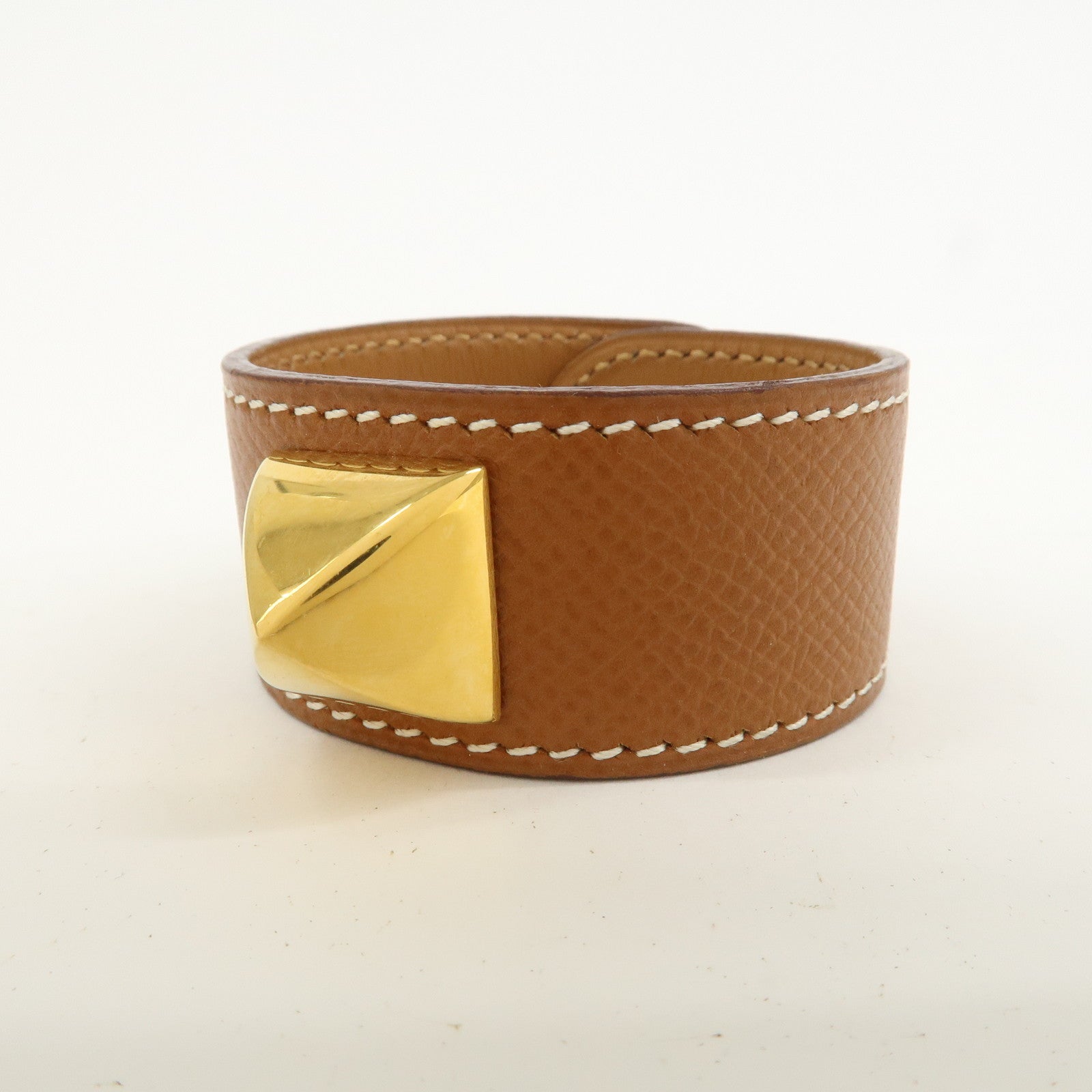 HERMES Medor Leather Bracelet Brown