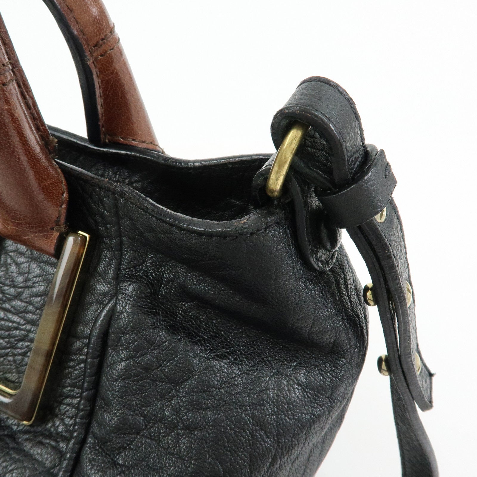 Chloe Etel Leather 2Way Bag Hand Bag Shoulder Bag Black