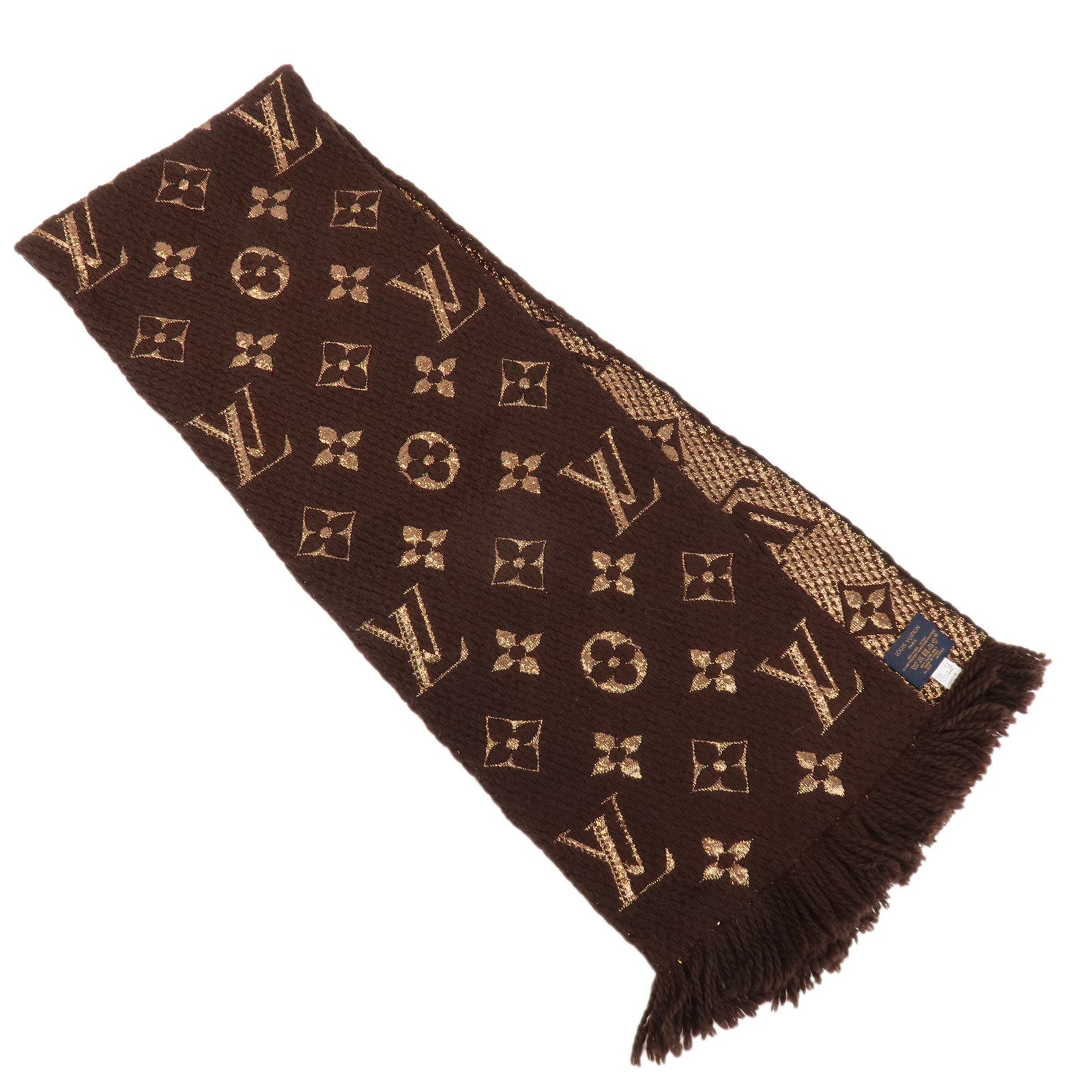 Louis Vuitton Echarpe Logomania Shine Wool Silk Scarf Brown M71383