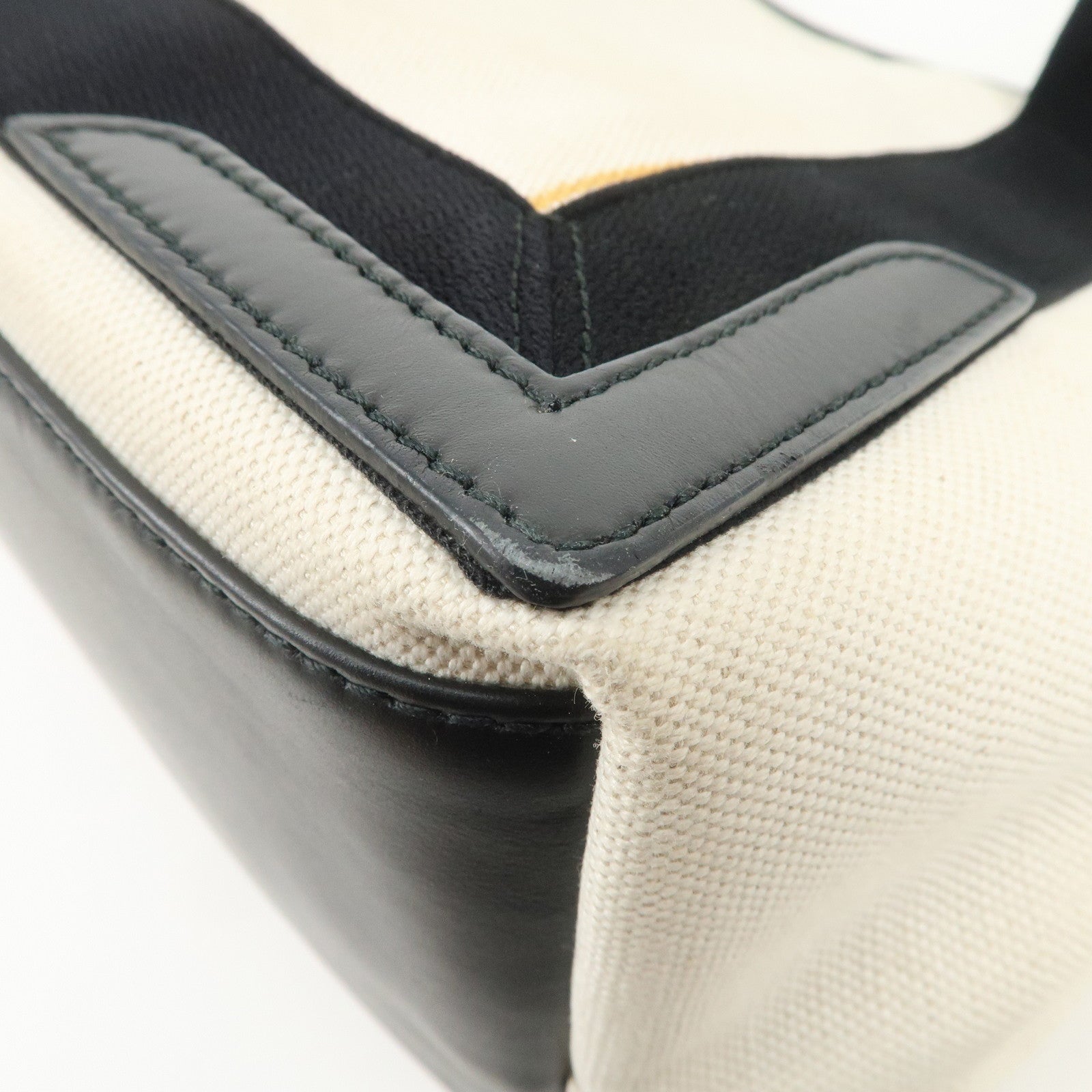 BALENCIAGA Navy Cabas S Cotton Calf Skin Tote Bag Hand Bag 339933