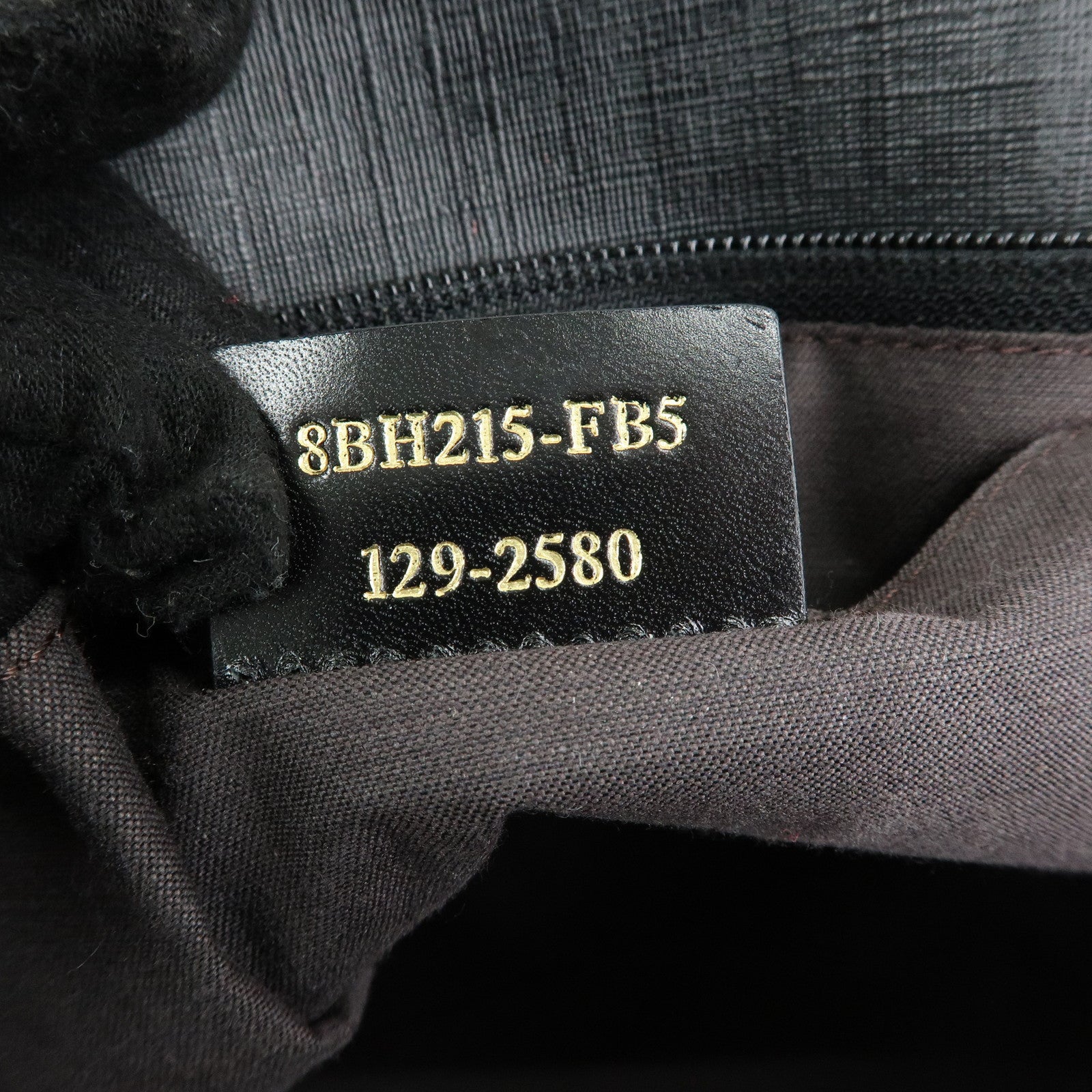 FENDI Zucchino PVC Leather Tote Bag Hand Bag Black 8BH215