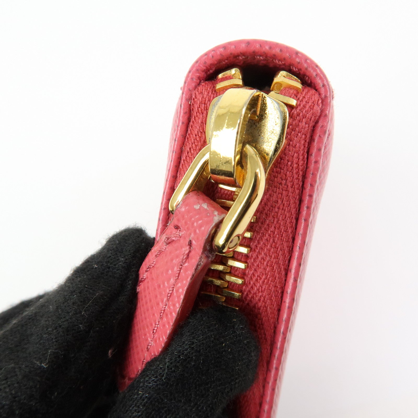 PRADA Saffiano Leather Zippy Coin Case Coin Purse Pink 1MM268