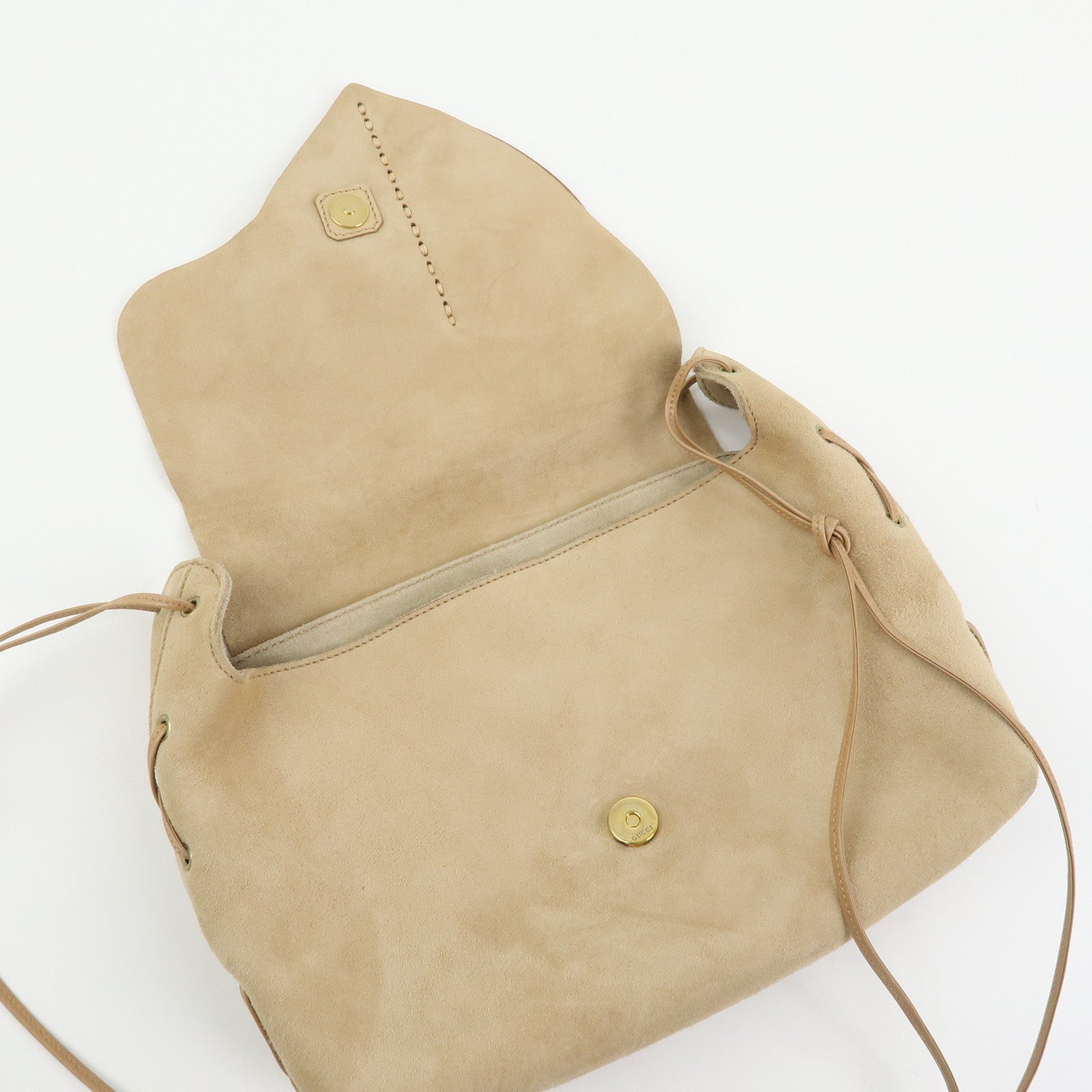 GUCCI Heart Suede Leather Shoulder Bag 95107