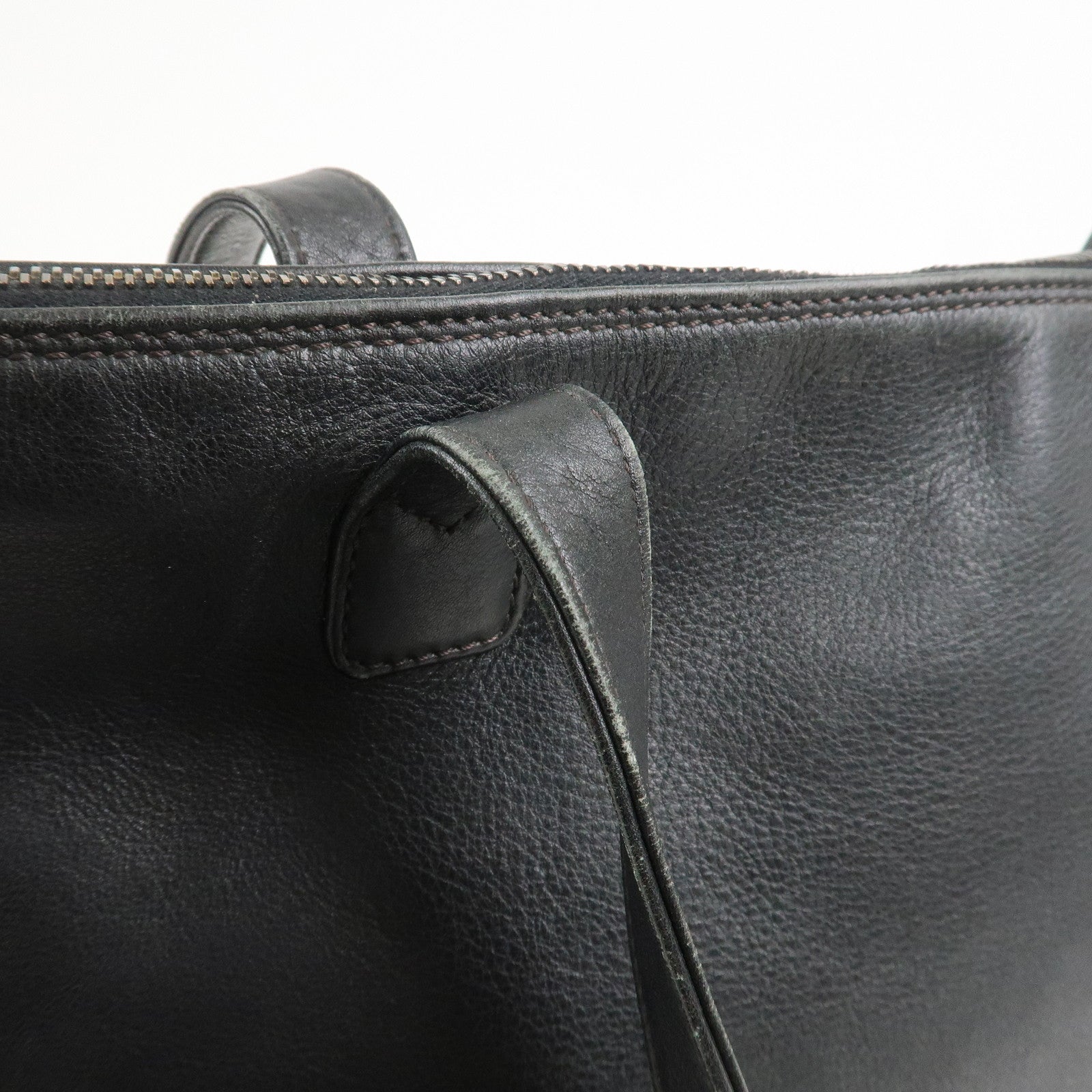 CHANEL COCO Mark Leather Tote Bag Shoulder Bag Black