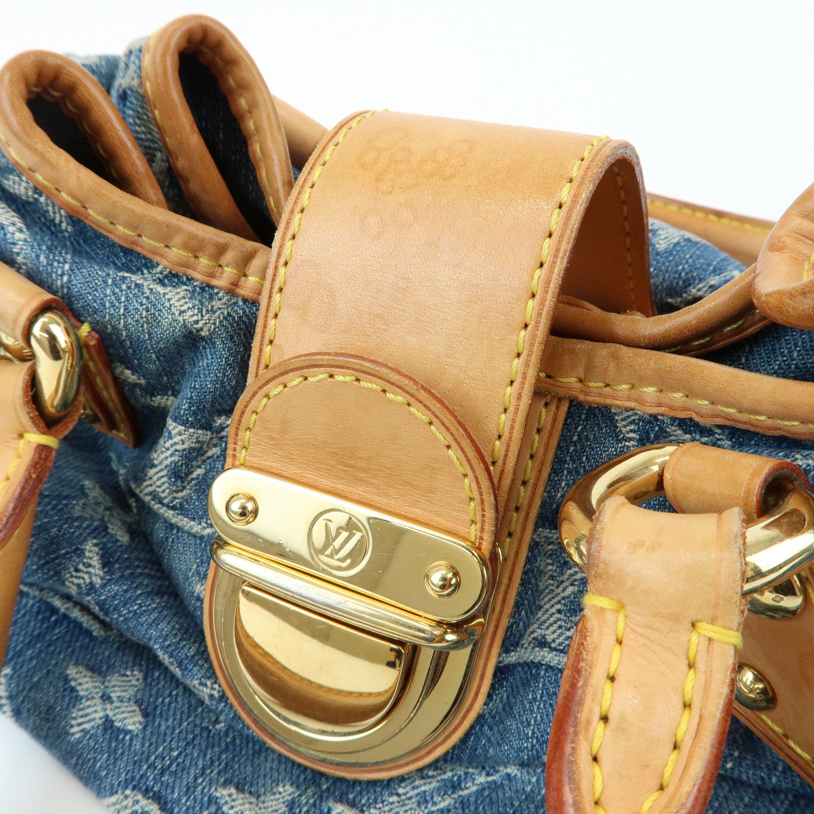 Louis Vuitton Monogram Denim Pleaty Mini Hand Bag Blue M95020