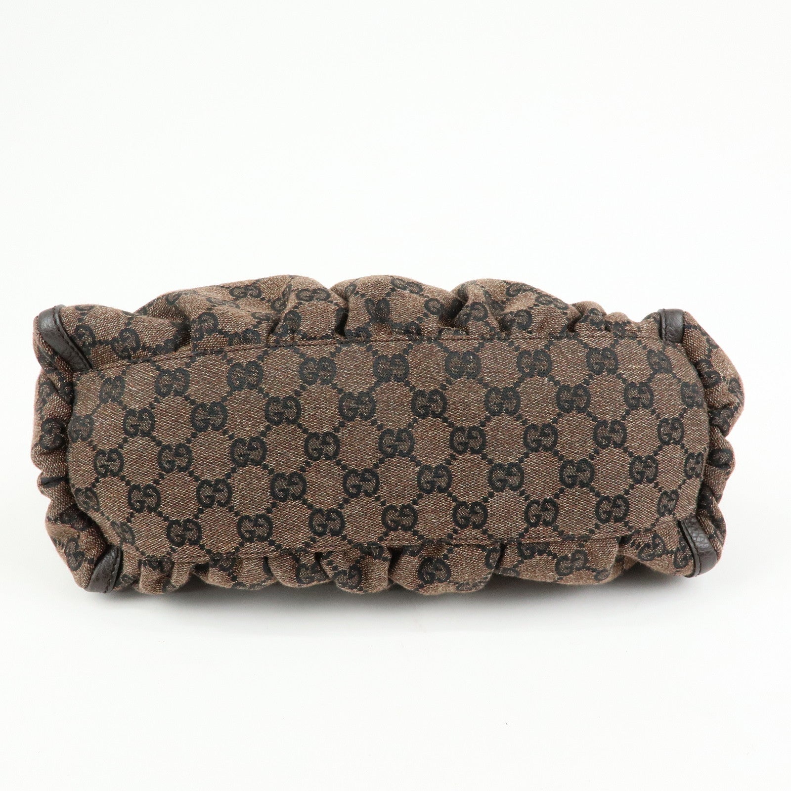 GUCCI Abbey GG Canvas Leather Shoulder Bag Hand Bag Brown 265692