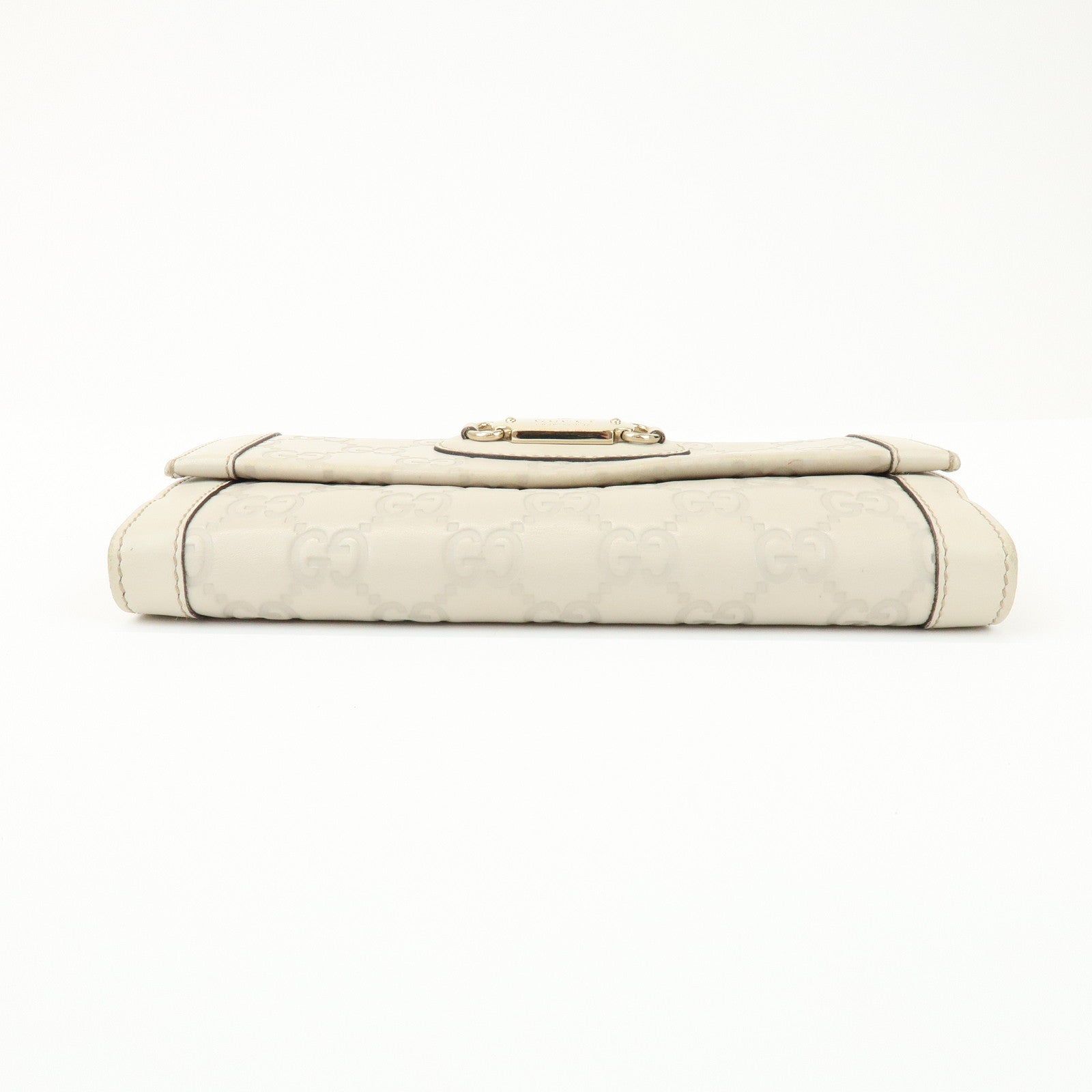 GUCCI Guccissima Leather Long Wallet Ivory Gold 146199