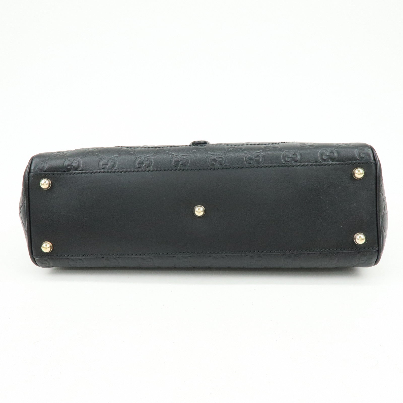 GUCCI Jackie Guccissima Leather Hand Bag Shoulder Bag Black 14819