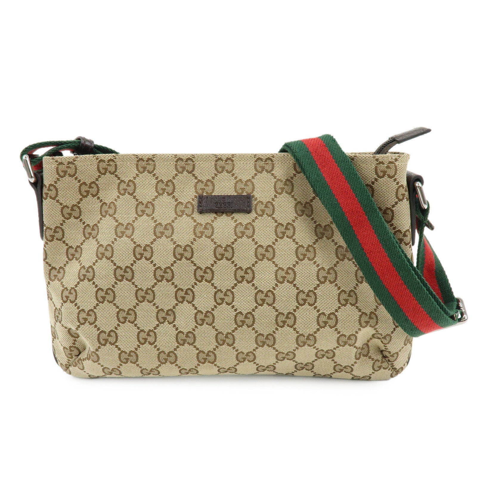 GUCCI Sherry GG Canvas Leather Shoulder Crossbody Bag 189749
