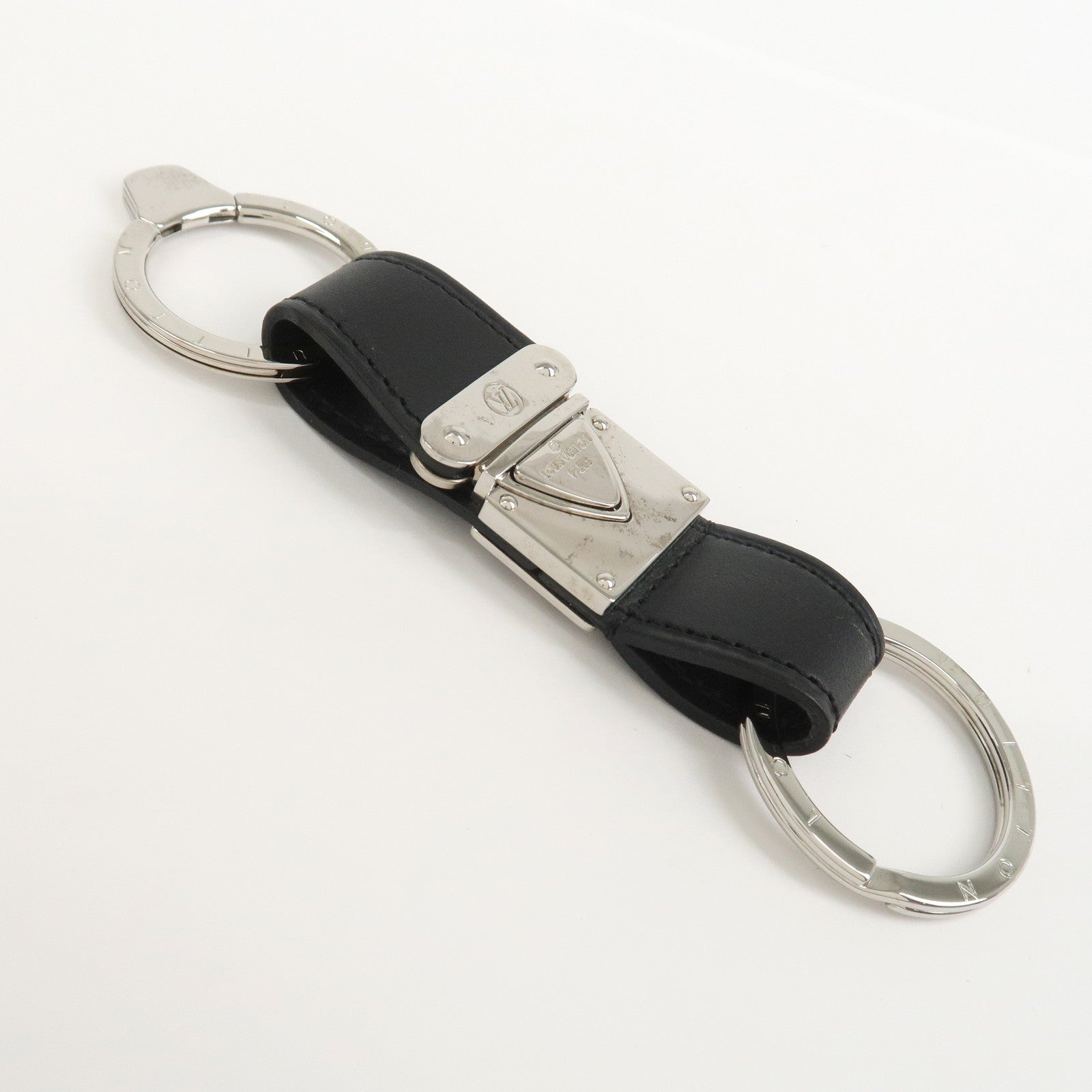 Louis Vuitton Porte Cles Valle Key Ring Key Chain Black M85034