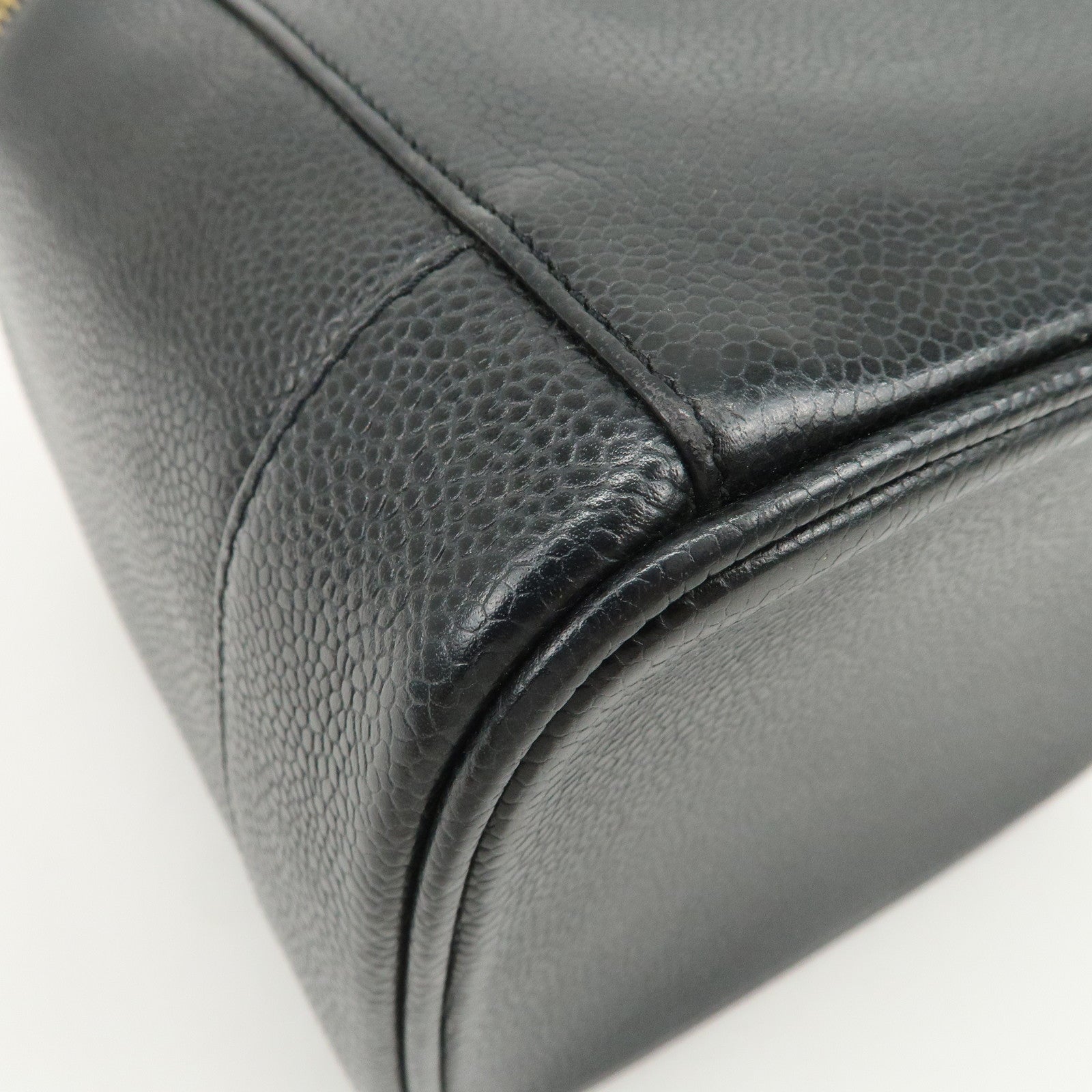 CHANEL COCO Mark Caviarskin Vanity Bag Hand Bag Makeup Bag A01998