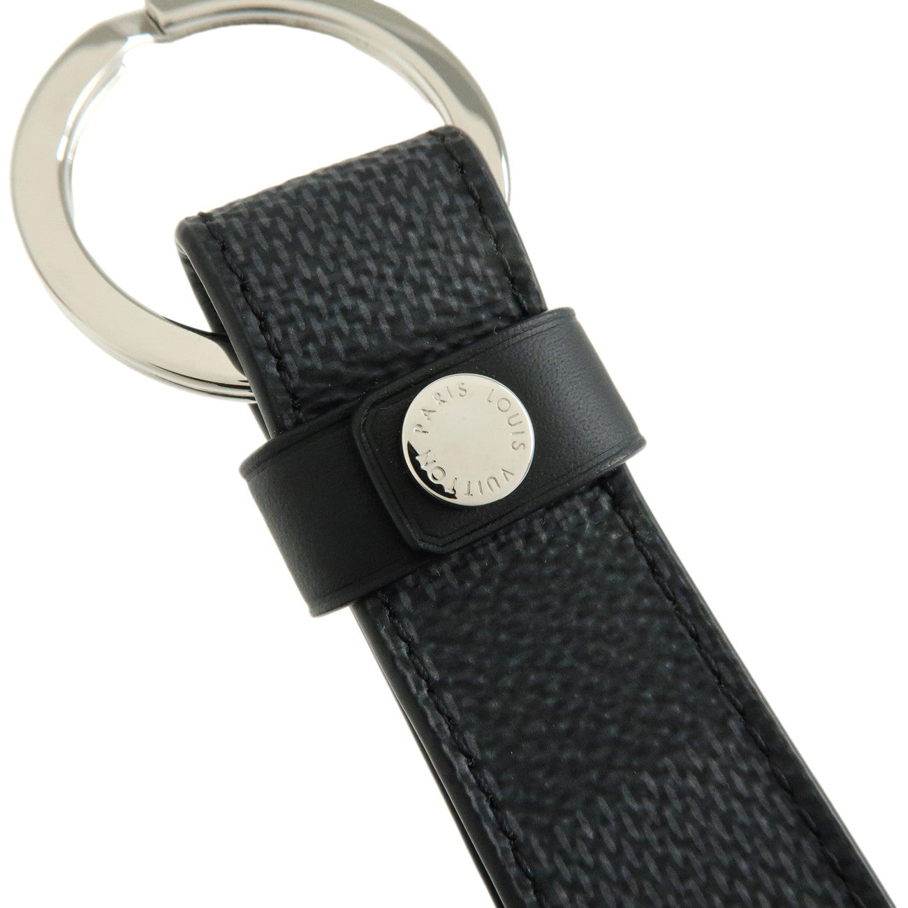 Louis Vuitton Damier Graphite Dragonne Key Chain Bag Charm M62706