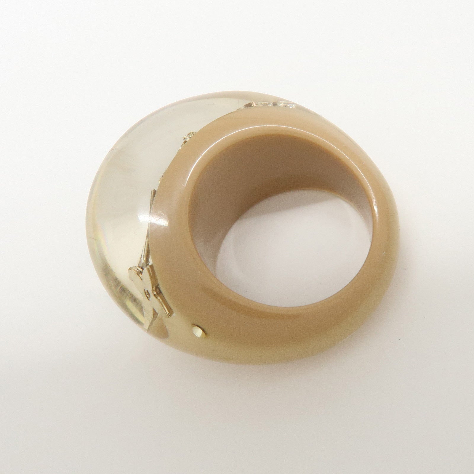 Louis Vuitton Burg Inclusion Resin Ring Beige Gold US6.5 M65311