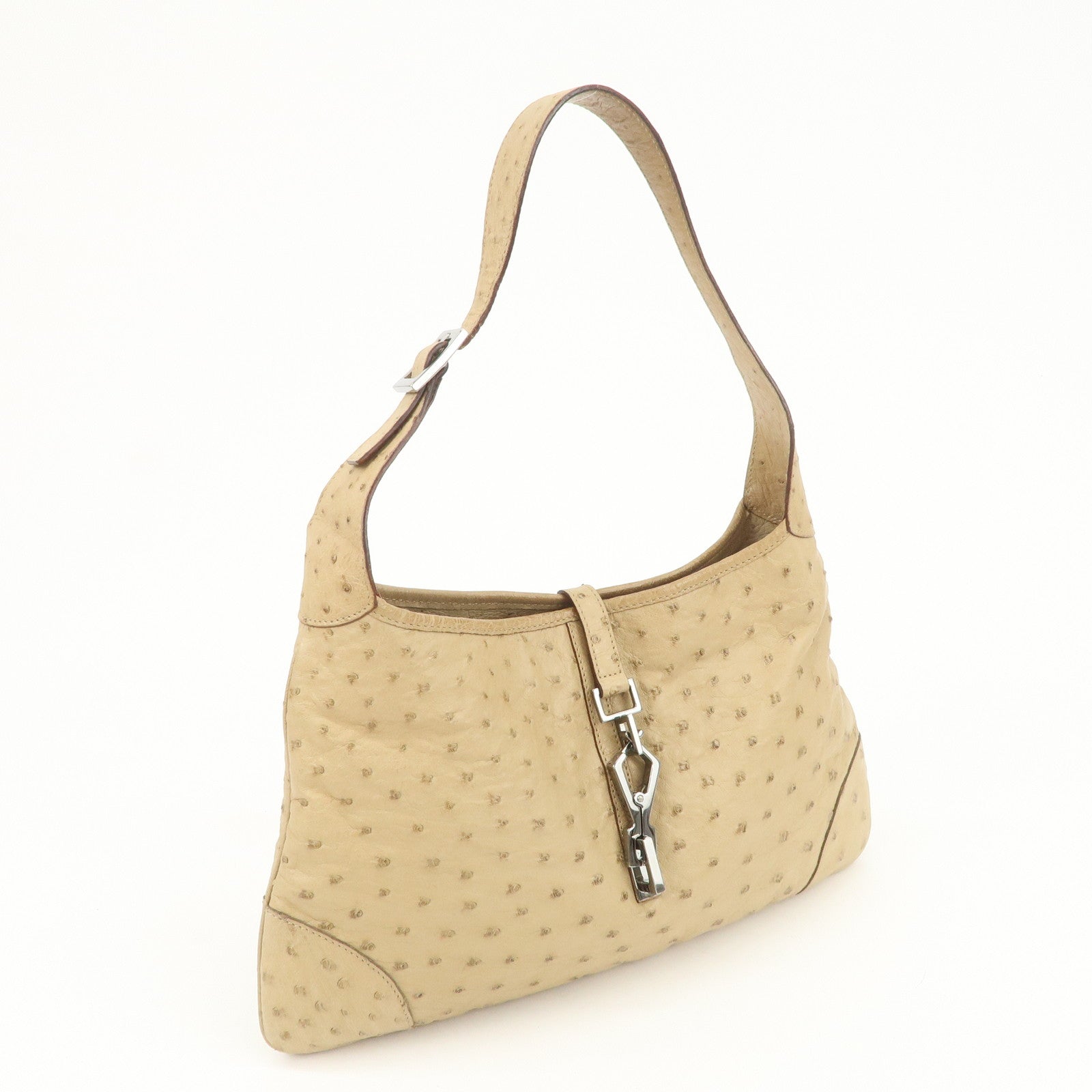 GUCCI Kandensky Leather Shoulder Bag Hand Bag Beige 001・4057