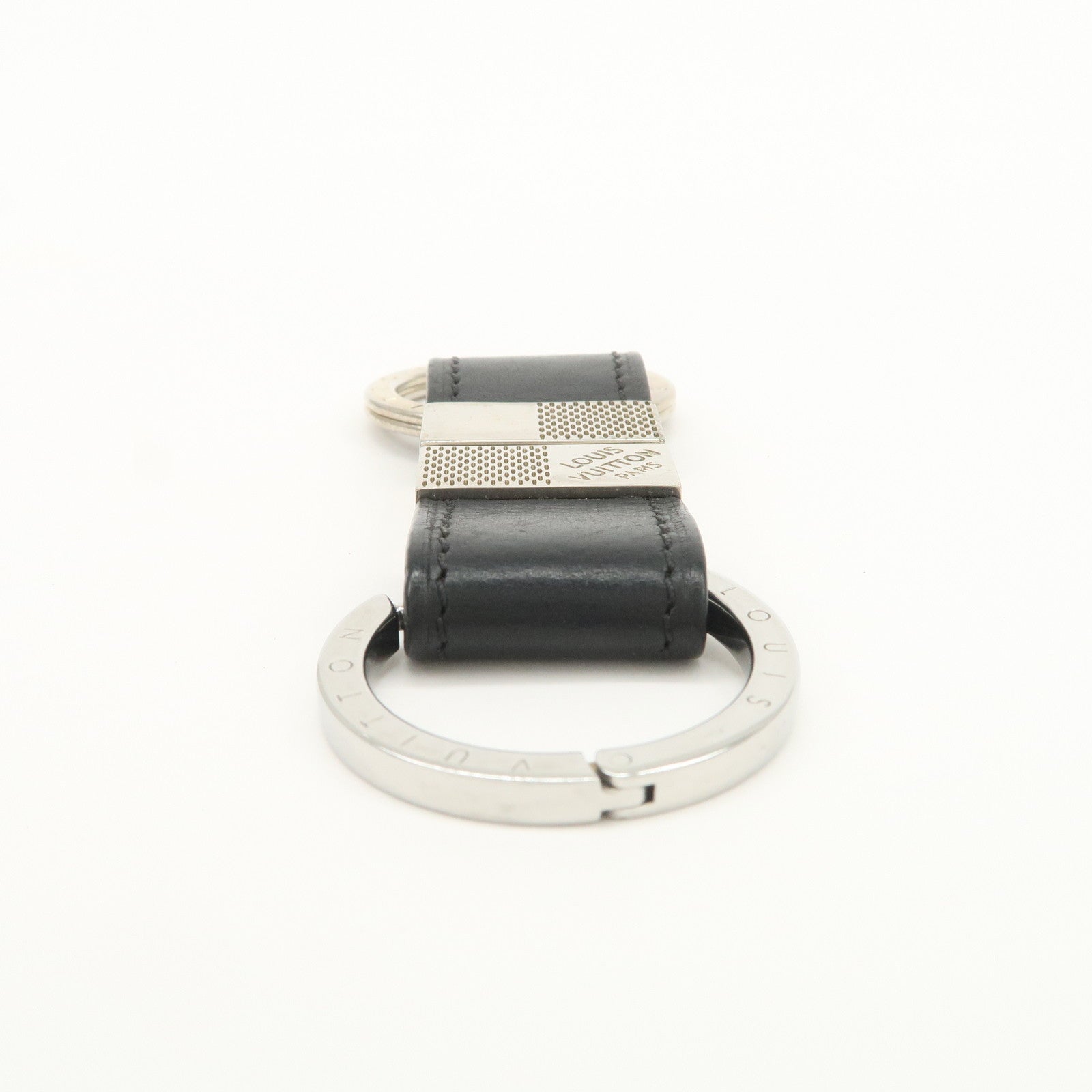 Louis Vuitton Damier Infini Metal Leather Bag Charm Black M66953