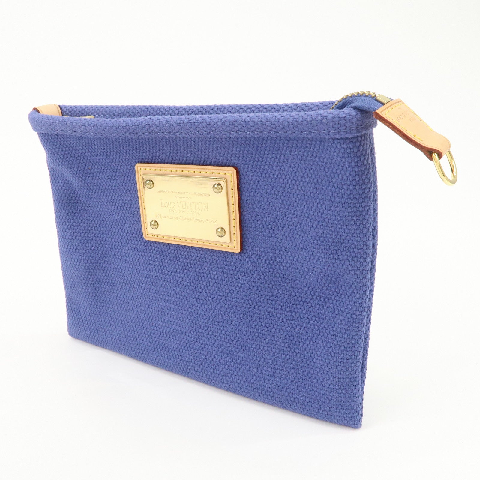 Louis Vuitton Antigua Canvas Nume Leather Pochette Plate PM M40067