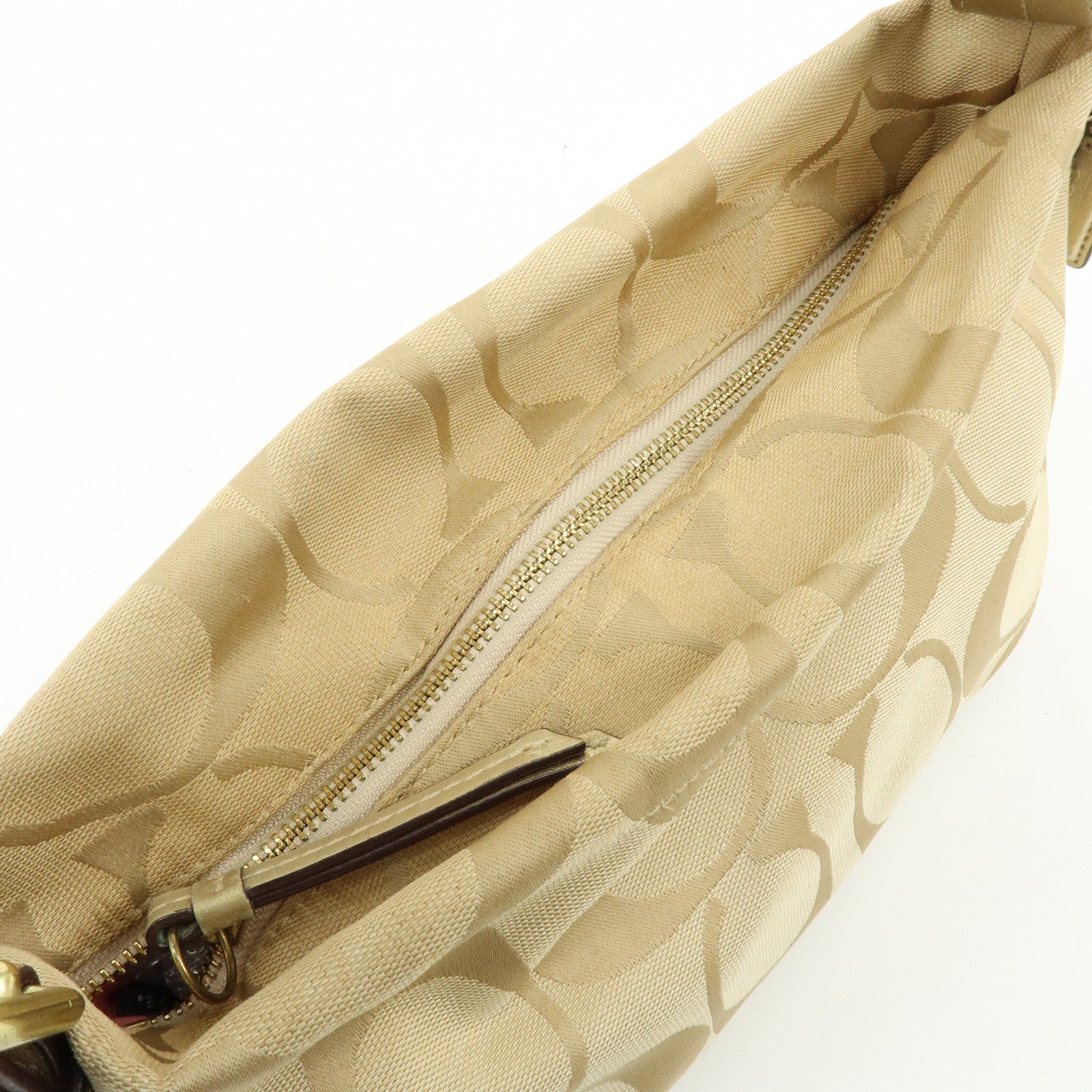 COACH Signature Set of 2 Canvas Leather Shoulder Bag Brown Beige