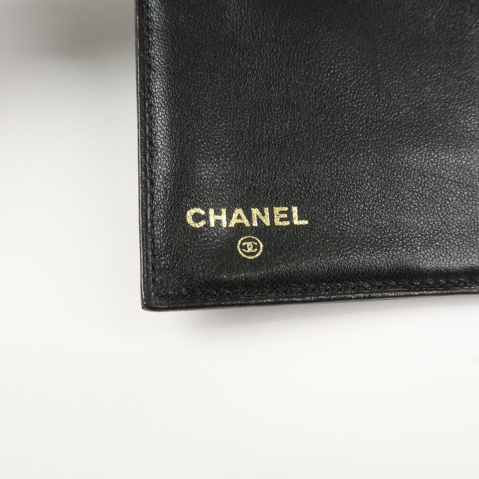 CHANEL COCO Mark Patent Leather Bi-fold Small Wallet Black A13497