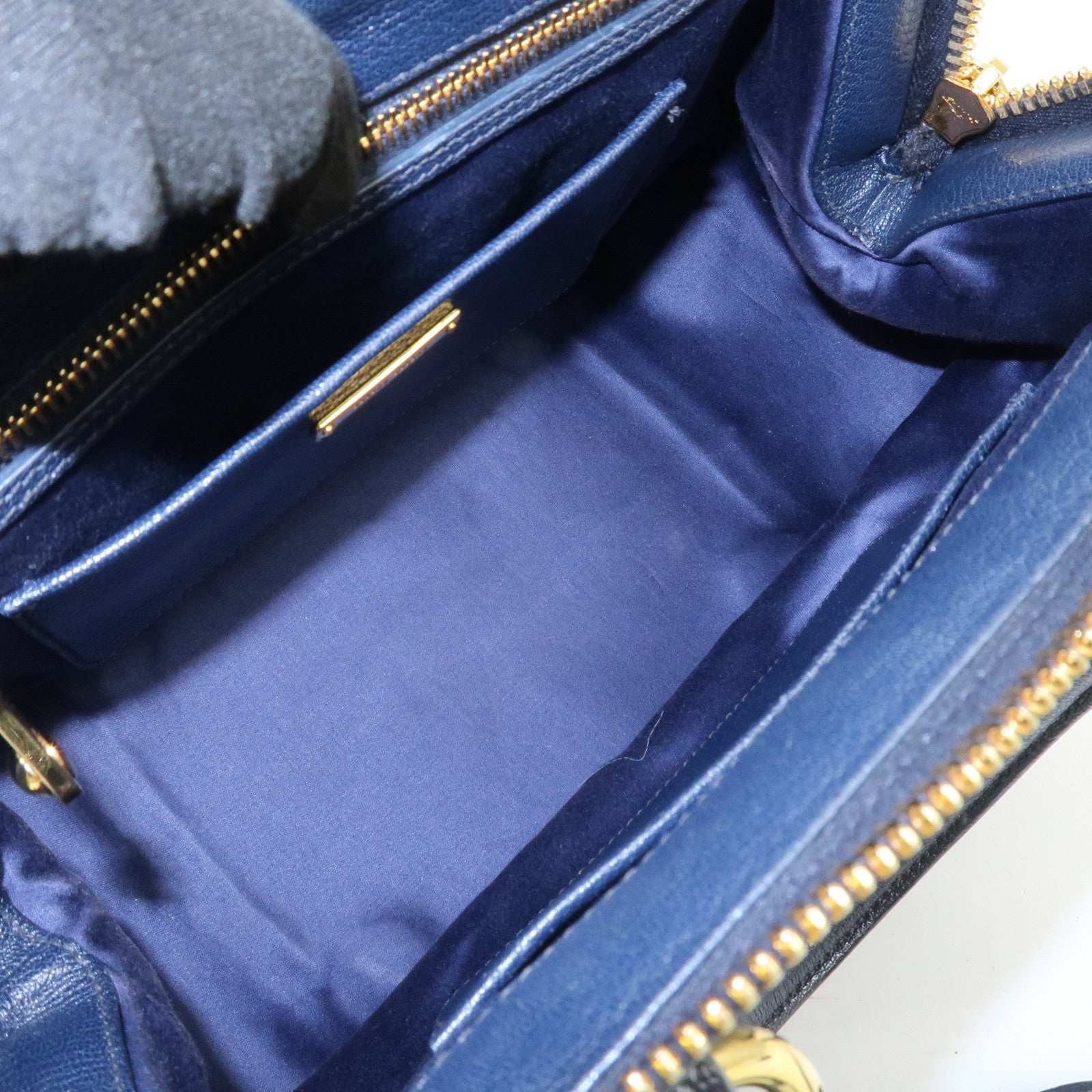 MIU MIU MADRAS 2Way Bag Hand Bag Shoulder Bag Blue RL0058