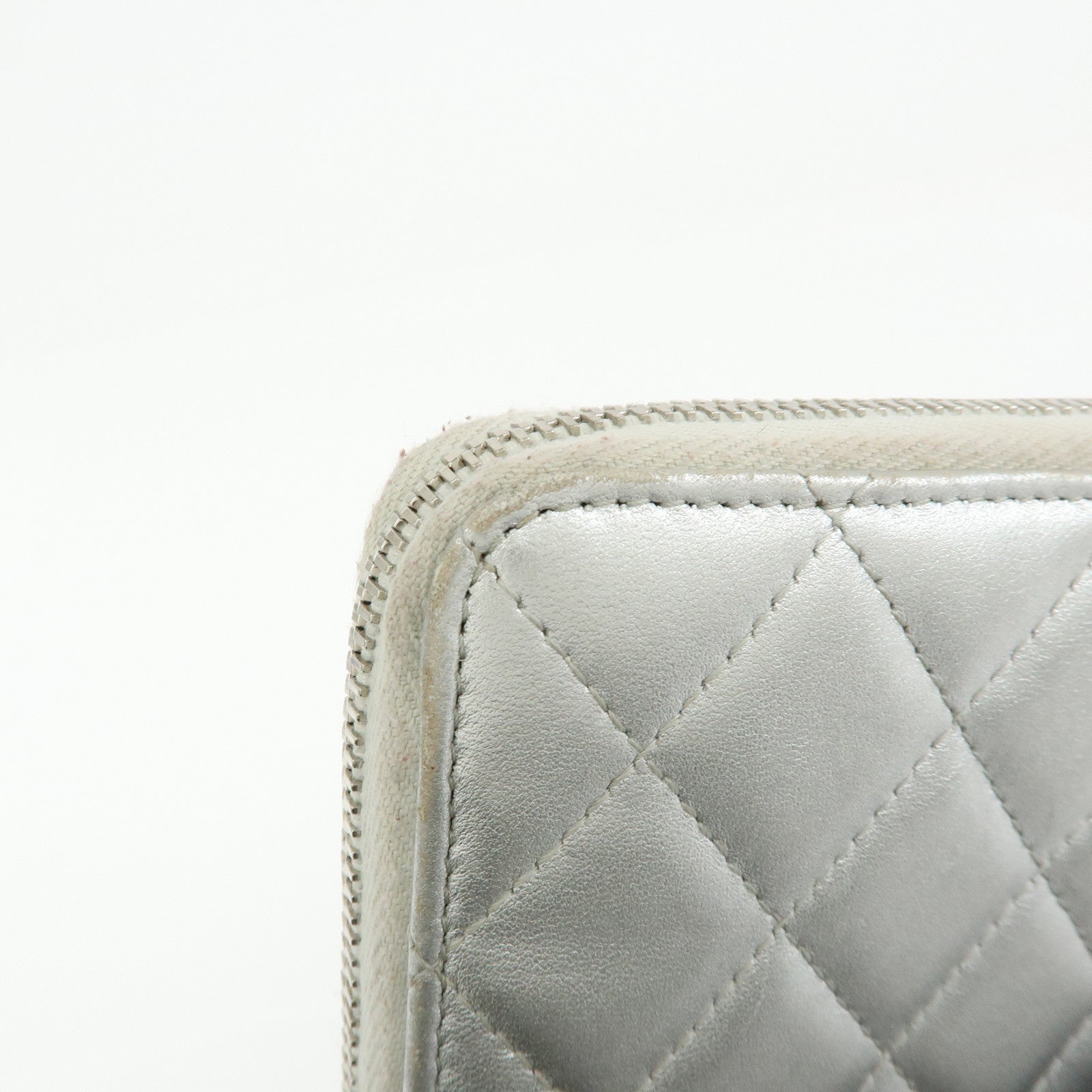 CHANEL Matelasse COCO Mark Lamb Skin Zippy Long Wallet A50097