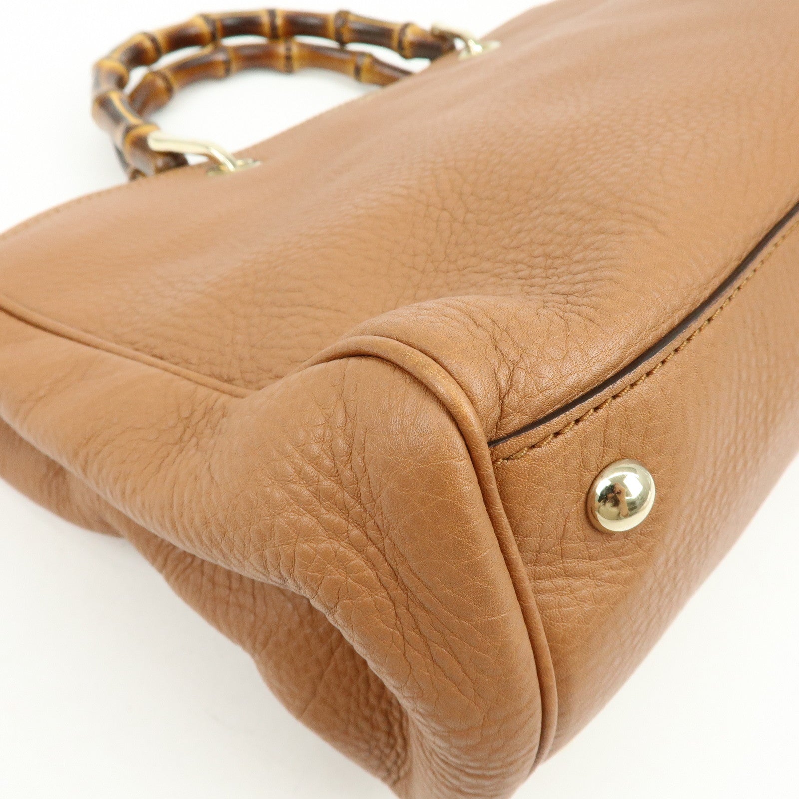 GUCCI Bamboo Shopper Medium 2Way Bag Shoulder Bag Brown 323660