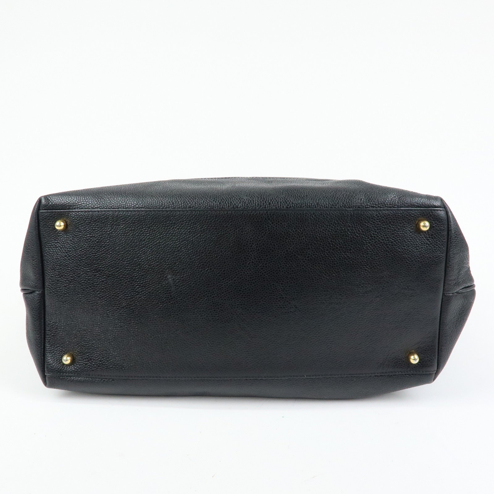 CHANEL Large COCO Mark Cavairskin Shoulder Bag Black