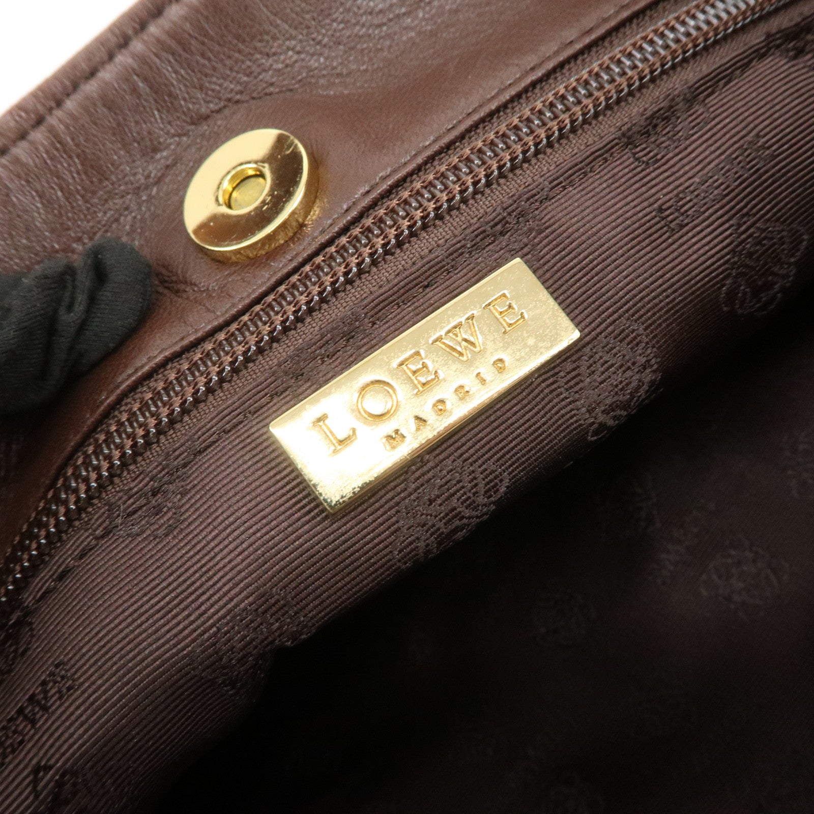 LOEWE Anagram Suede Tote Bag Hand Bag Brown