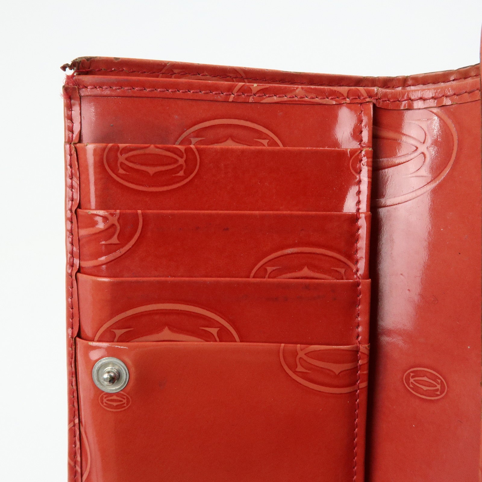 Cartier Set of 3 Leather Wallet 6 Rings Key Case Bordeaux Black