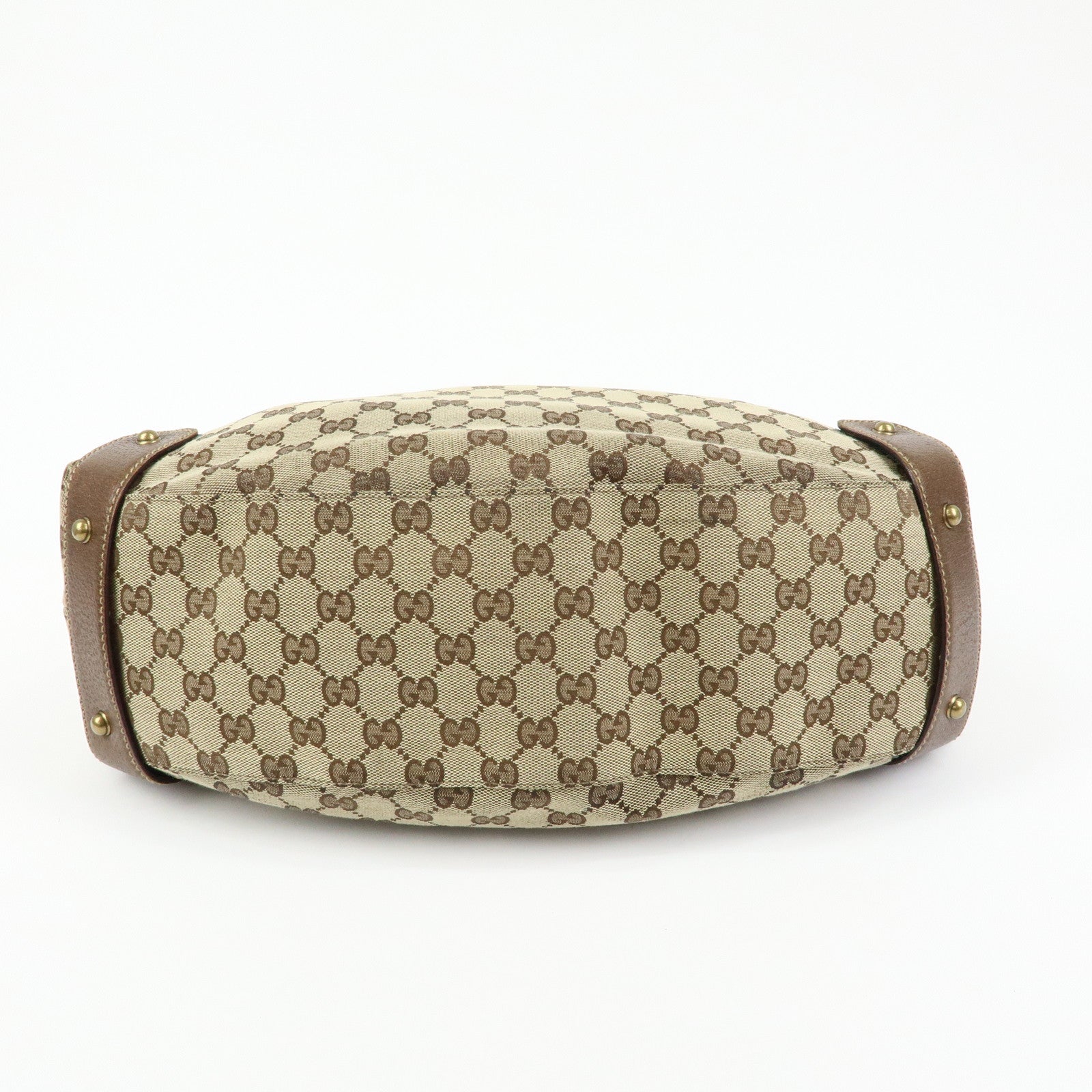 GUCCI Sherry GG Canvas Tote Bag Hand Bag Beige Brown 144186