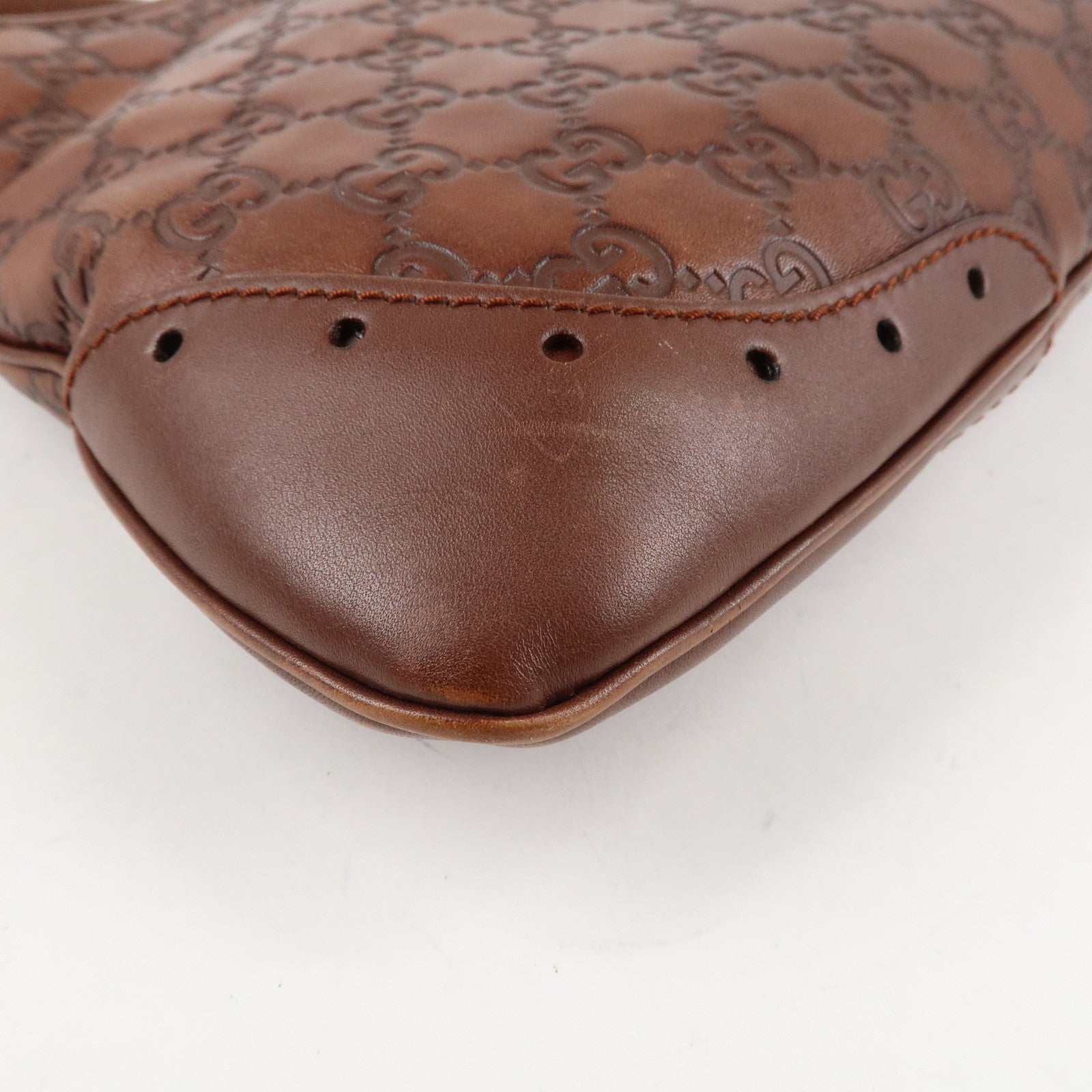 GUCCI Guccissima Leather Shoulder Bag Hand Bag Brown 145778 Used