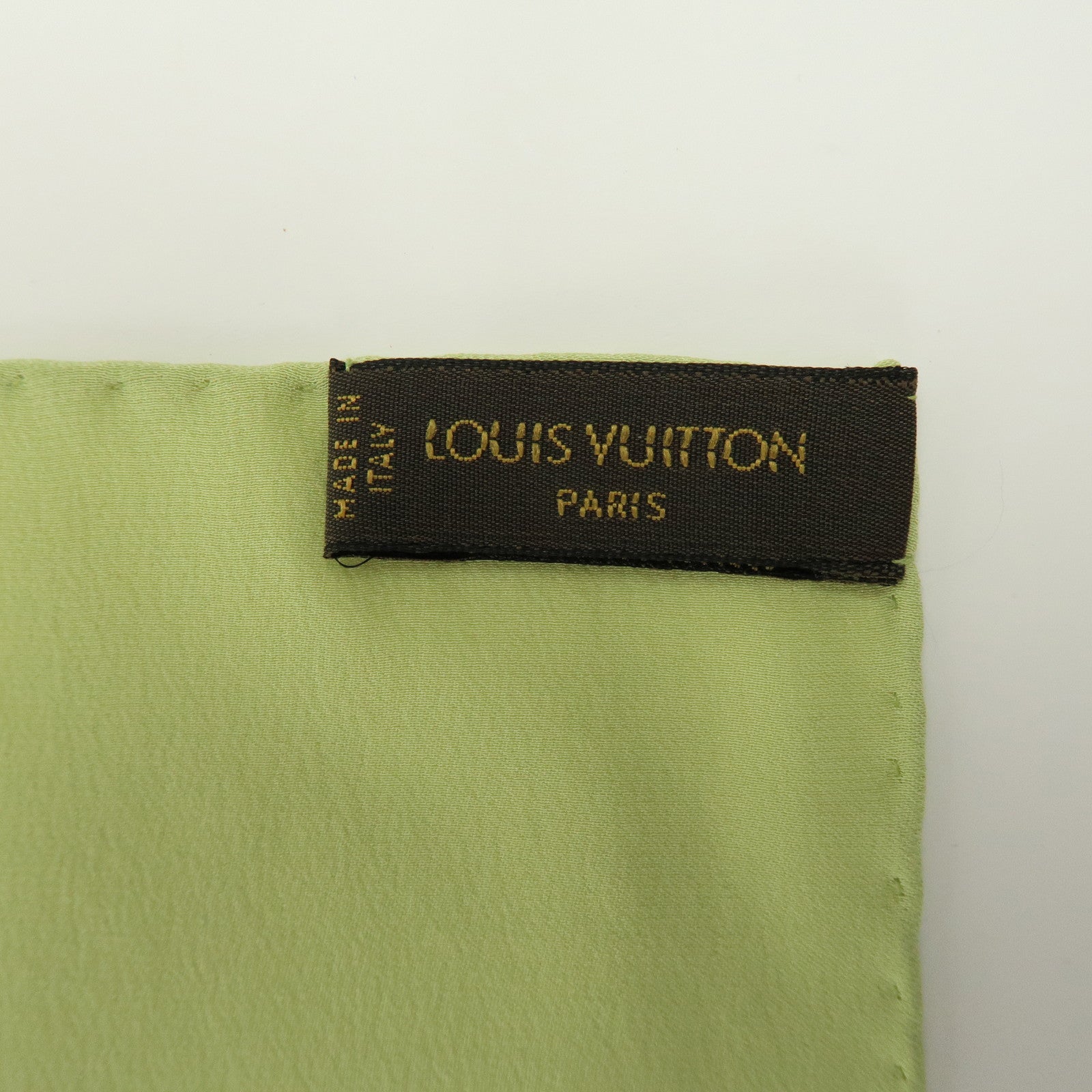 Louis Vuitton Monogram Silk 100% Scarf Shawl Light Green