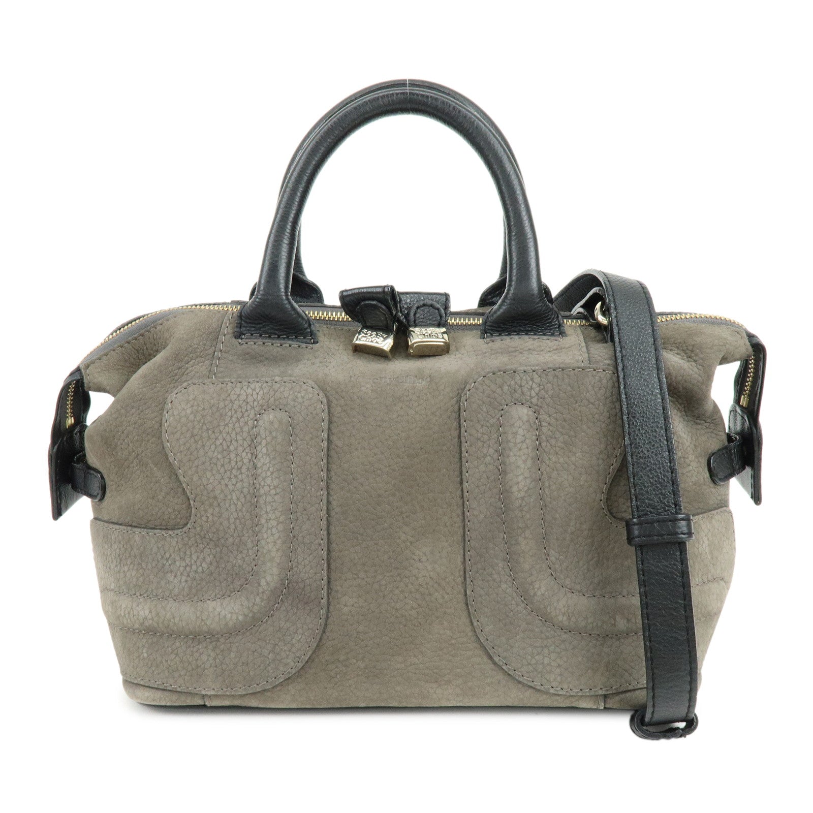 Chloe See By Chloe Suede Leather 2Way Shoulder Bag Hand Bag Gray