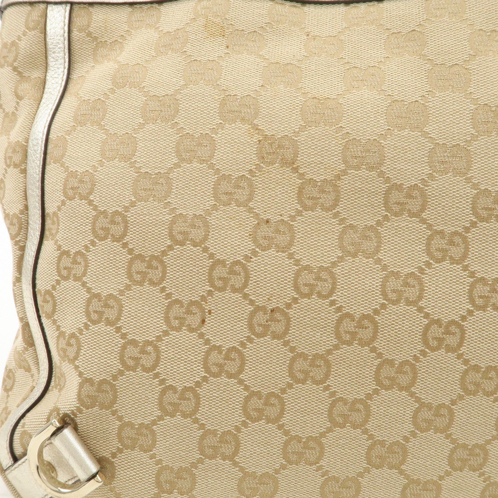 GUCCI Abbey GG Canvas Tote Bag Hand Bag Beige Gold 17004