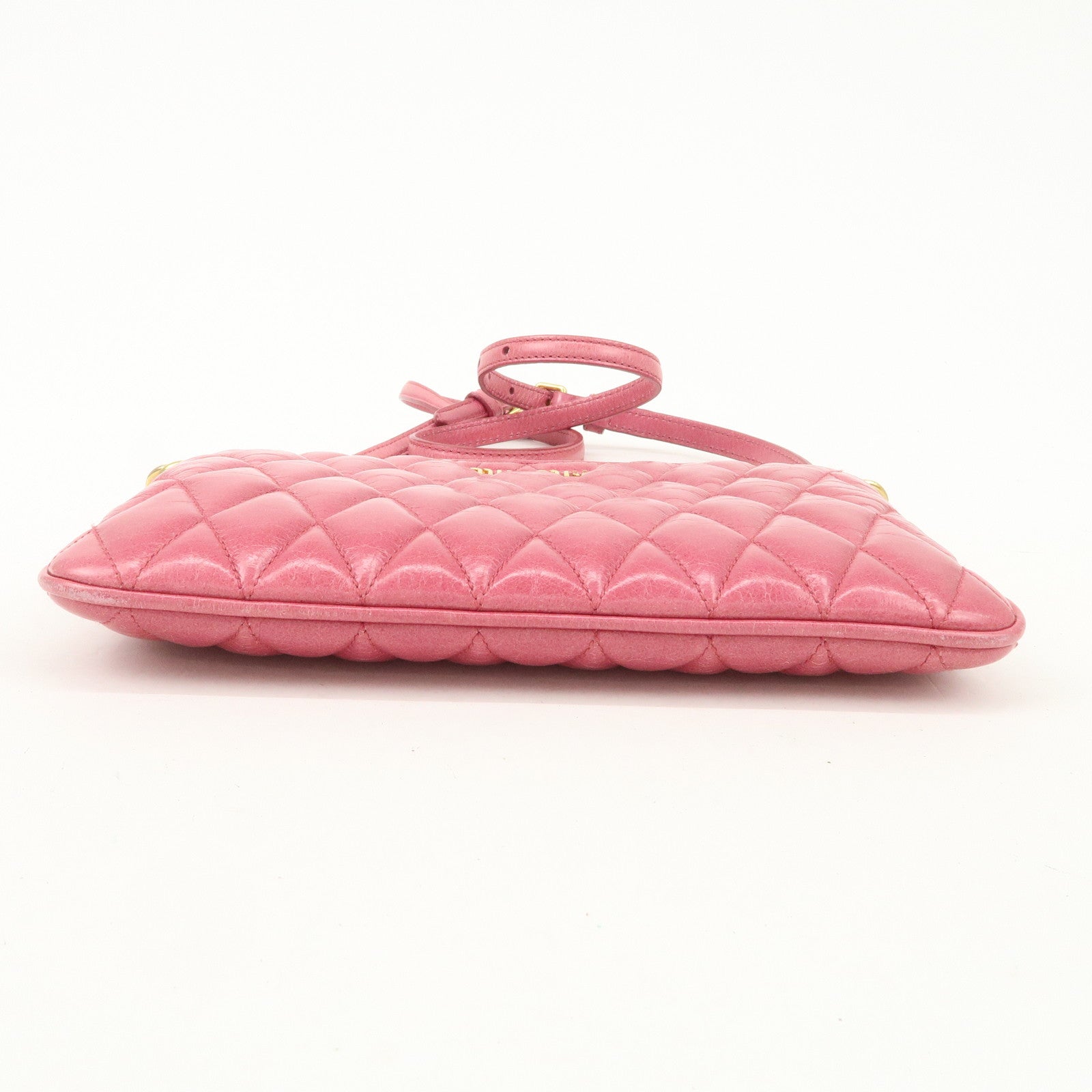 MIUMIU  Leather 2Way Shoulder Crossbody Bag Clutch Bag Pink Used