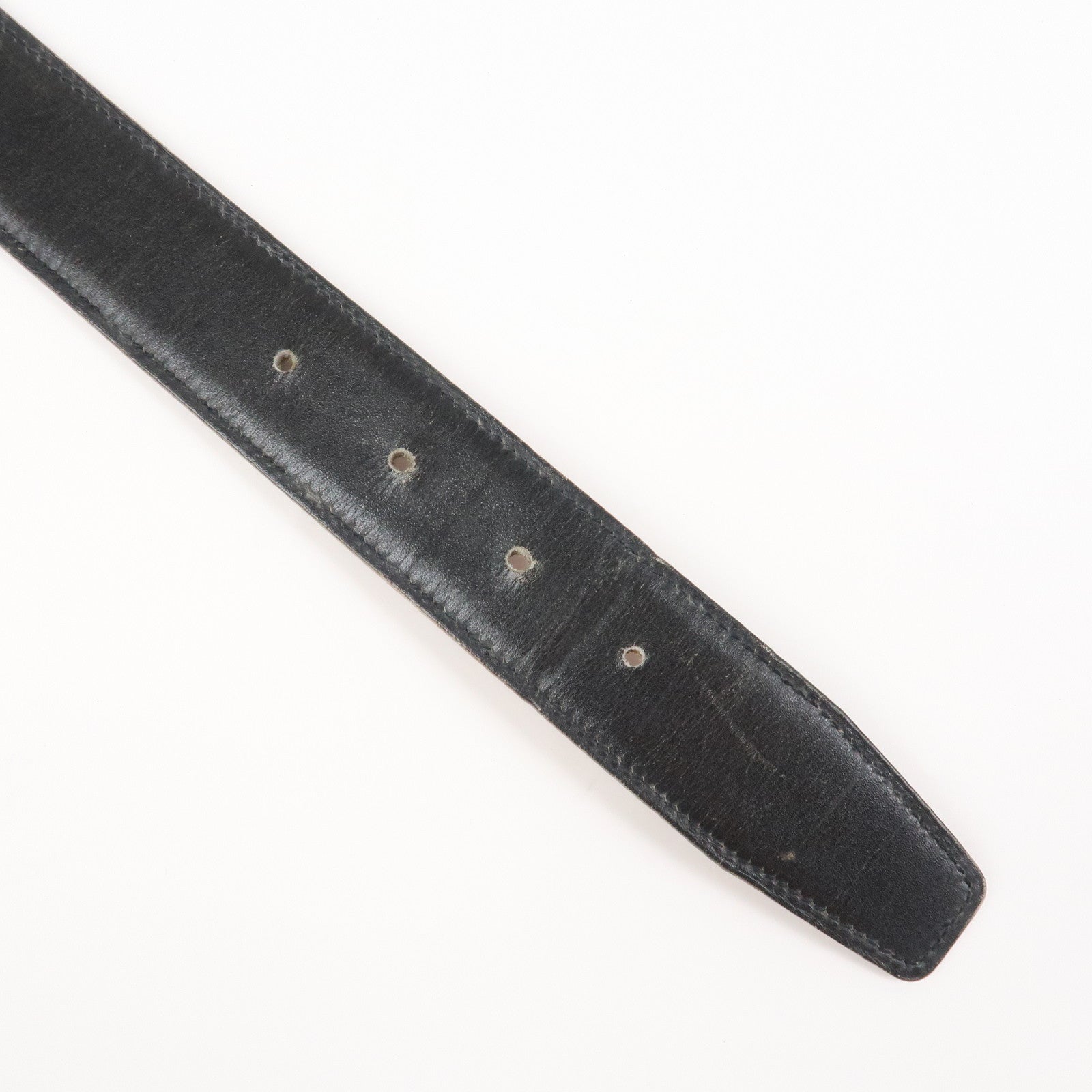 HERMES Leather H Buckle Reversible Constance Belt C Stamped