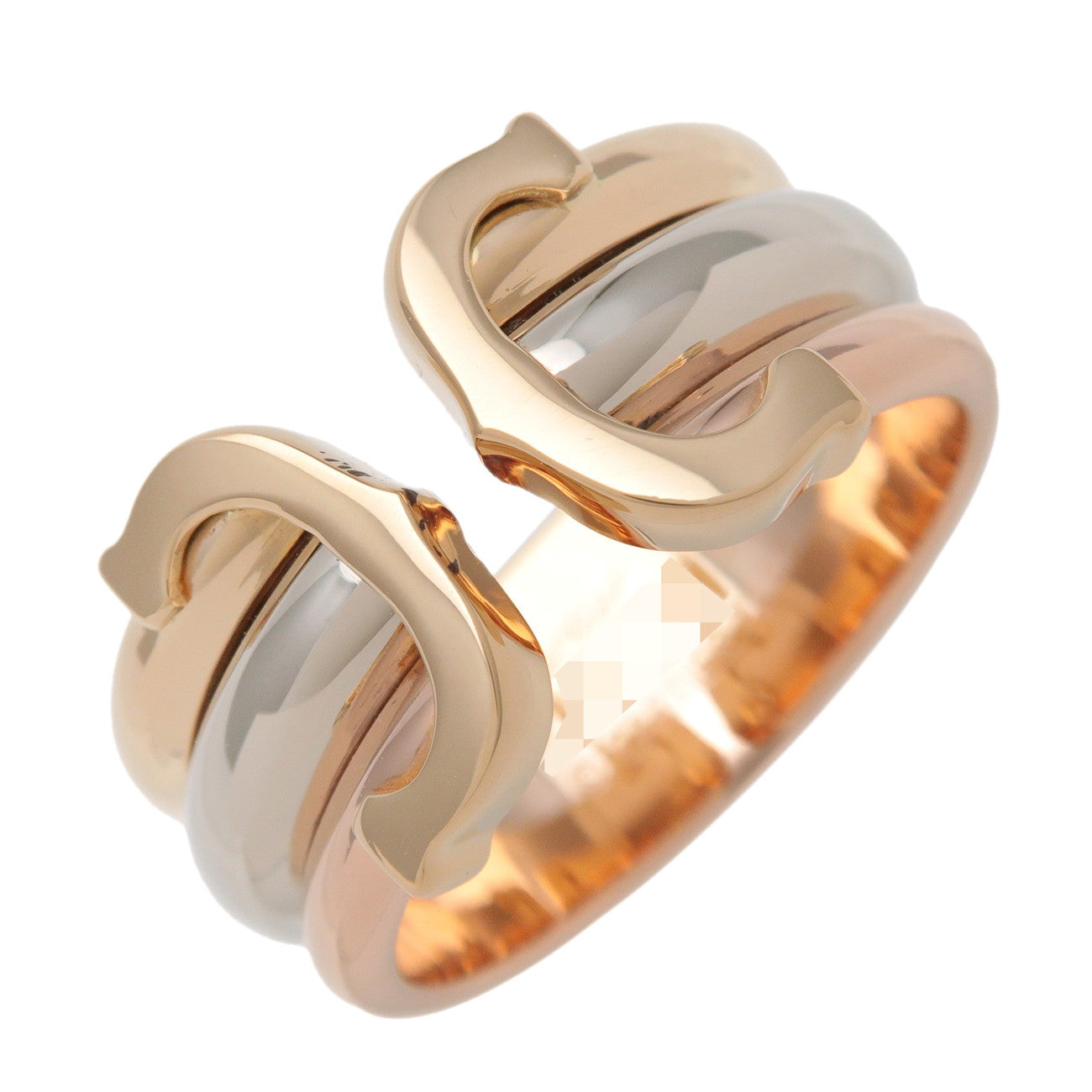 Cartier 2C Trinity Ring K18 750YG/WG/PG Gold #52 US6.5 EU52 HK14