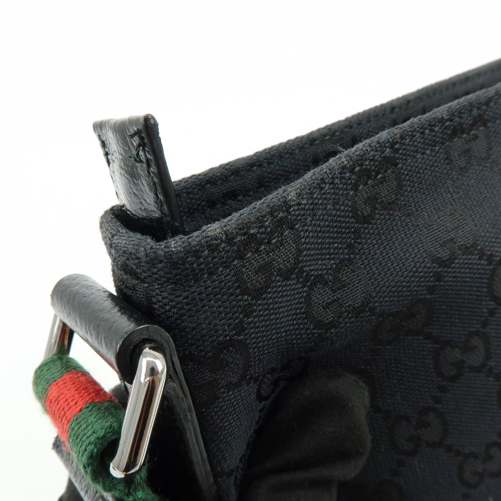 GUCCI Sherry Leather Shoulder Bag Crossbody Bag Black 189749
