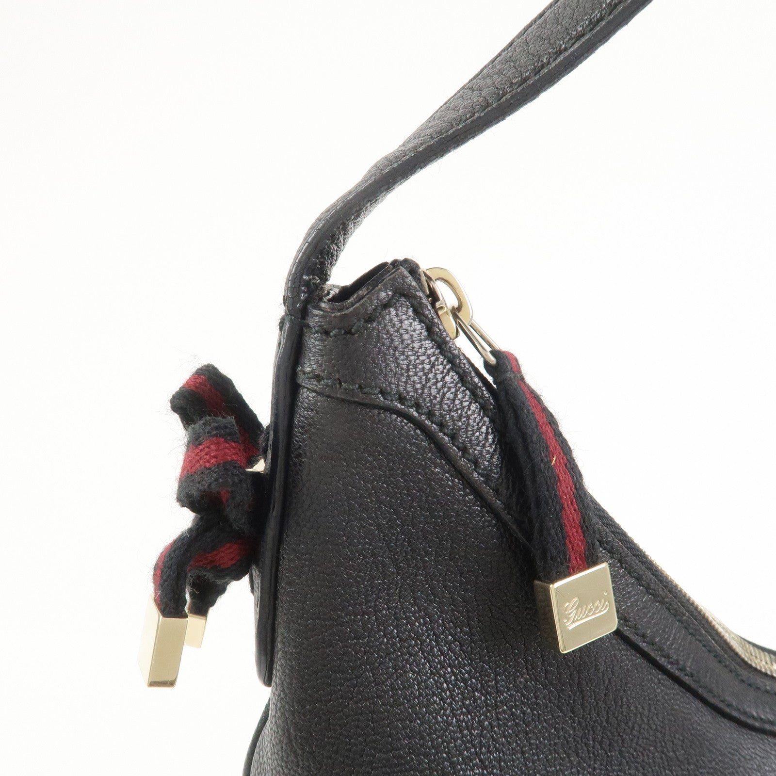 GUCCI Princy Sherry Leather Shoulder Bag Hand Bag Black 162882