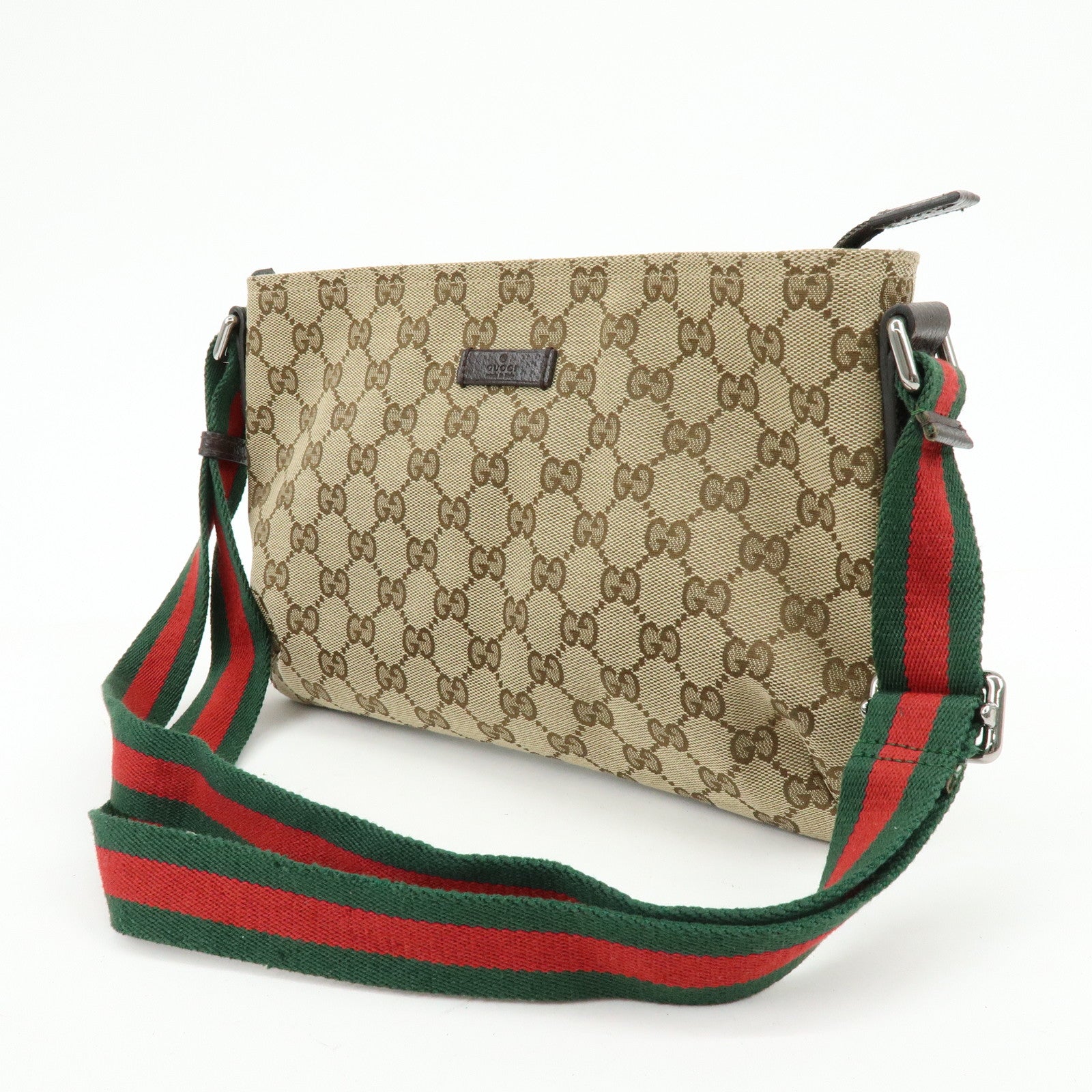 GUCCI Sherry GG Canvas Leather Shoulder Crossbody Bag 189749