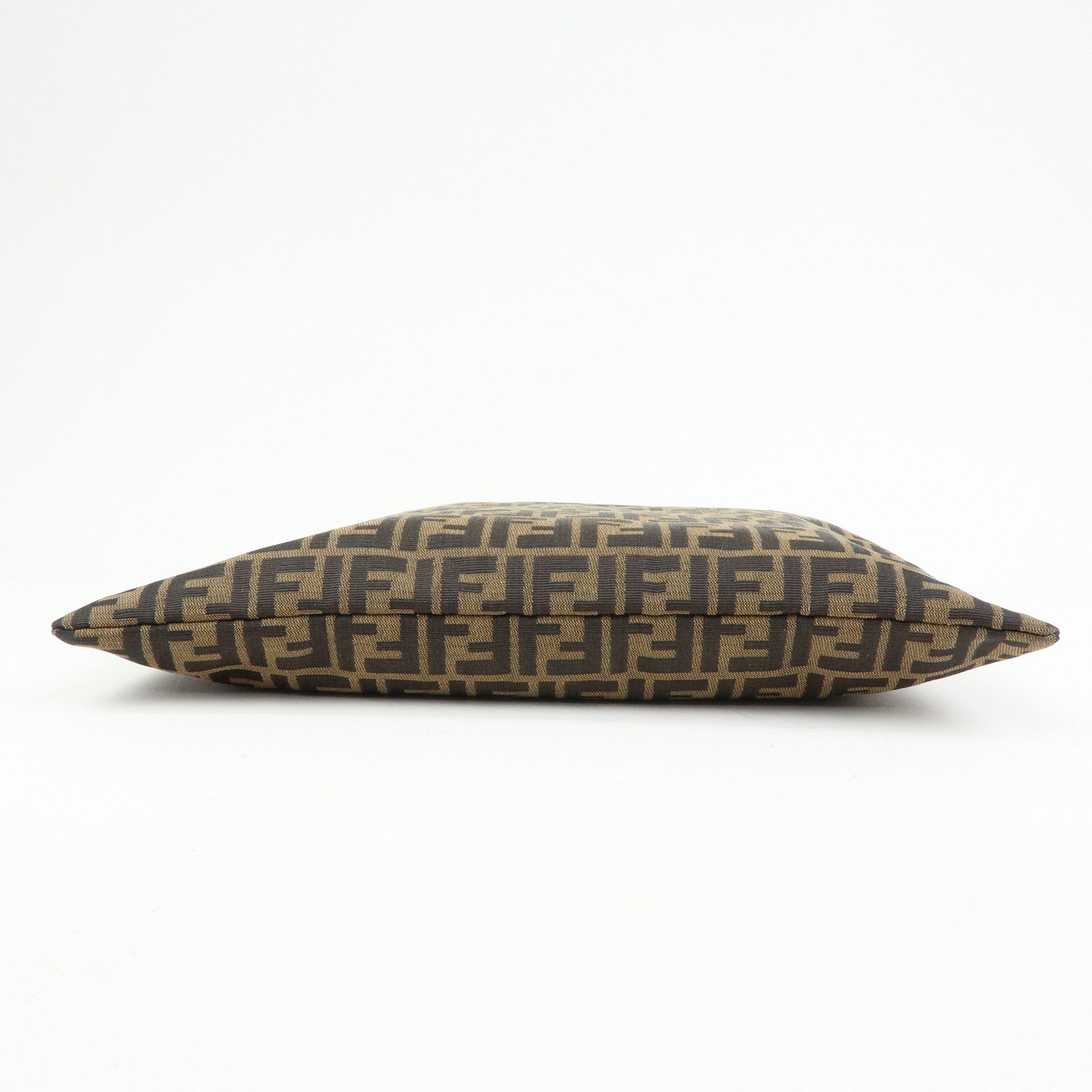 FENDI Zucca Canvas Leather Shoulder Bag Hand Bag Brown Black