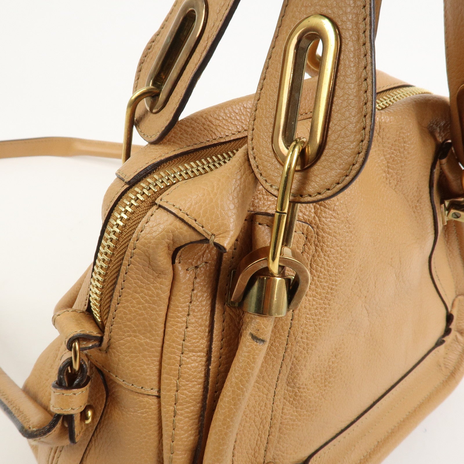 Chloe Paraty Leather 2Way Bag Shoulder Bag Hand Bag Brown