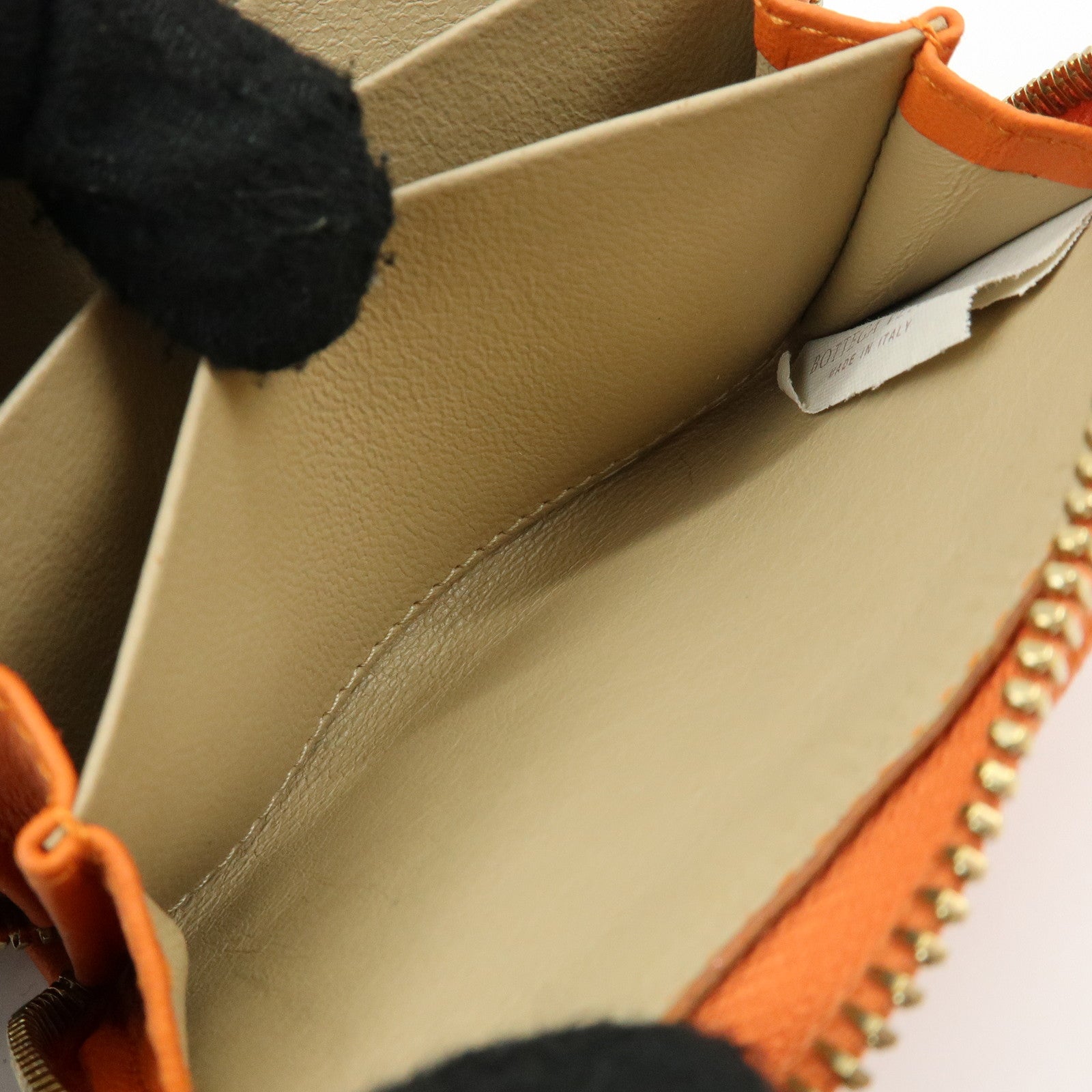BOTTEGA VENETA Intrecciato Lamb Skin Coin Case Orange 114075
