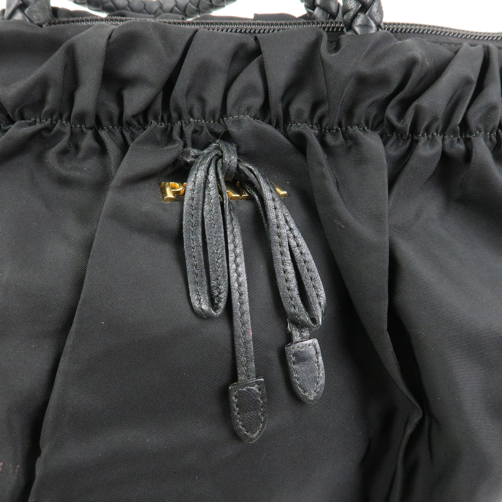 PRADA Tessuto Nylon Leather 2Way Bag Tote Bag Shoulder Bag BN1845